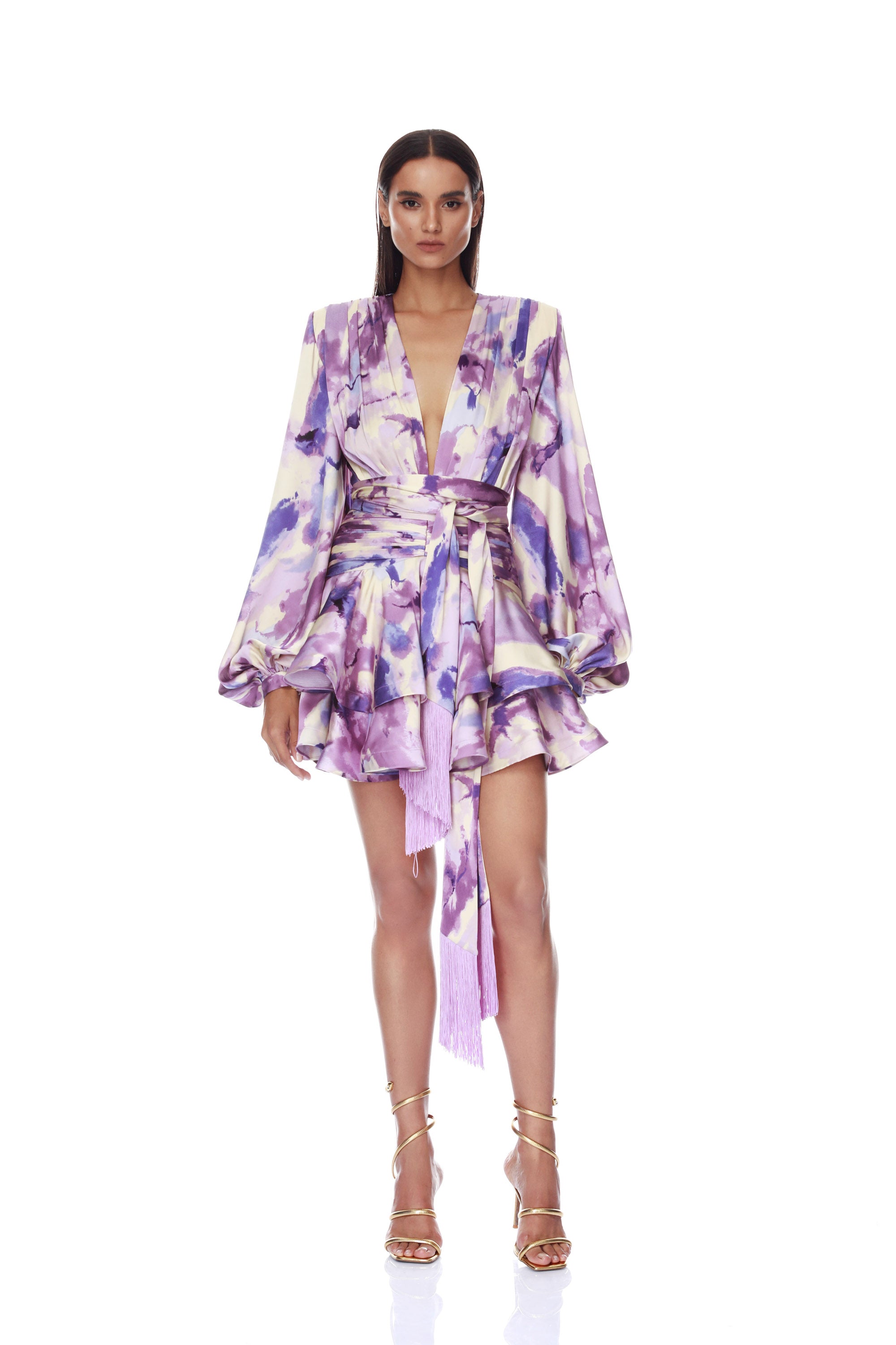Wisteria Bedouin Coastal Purple Multi Mini Dress