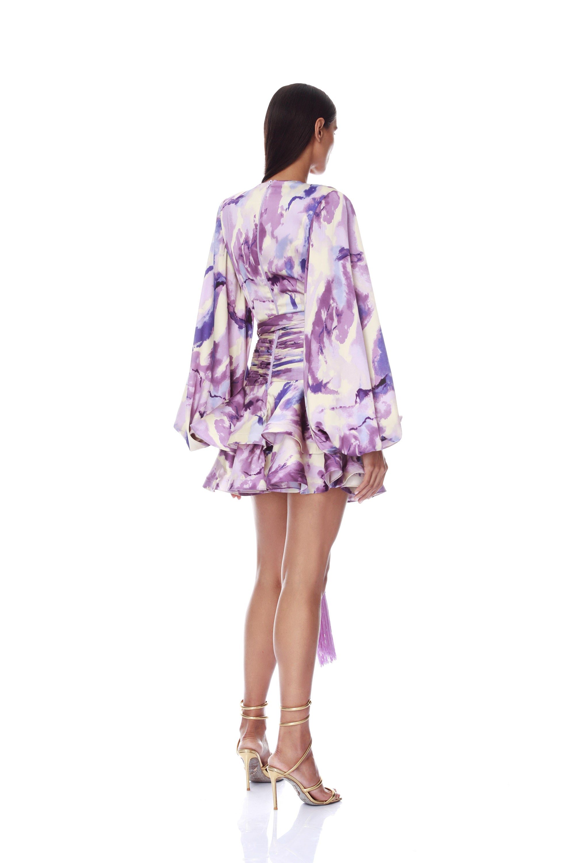 Wisteria Bedouin Coastal Purple Multi Mini Dress
