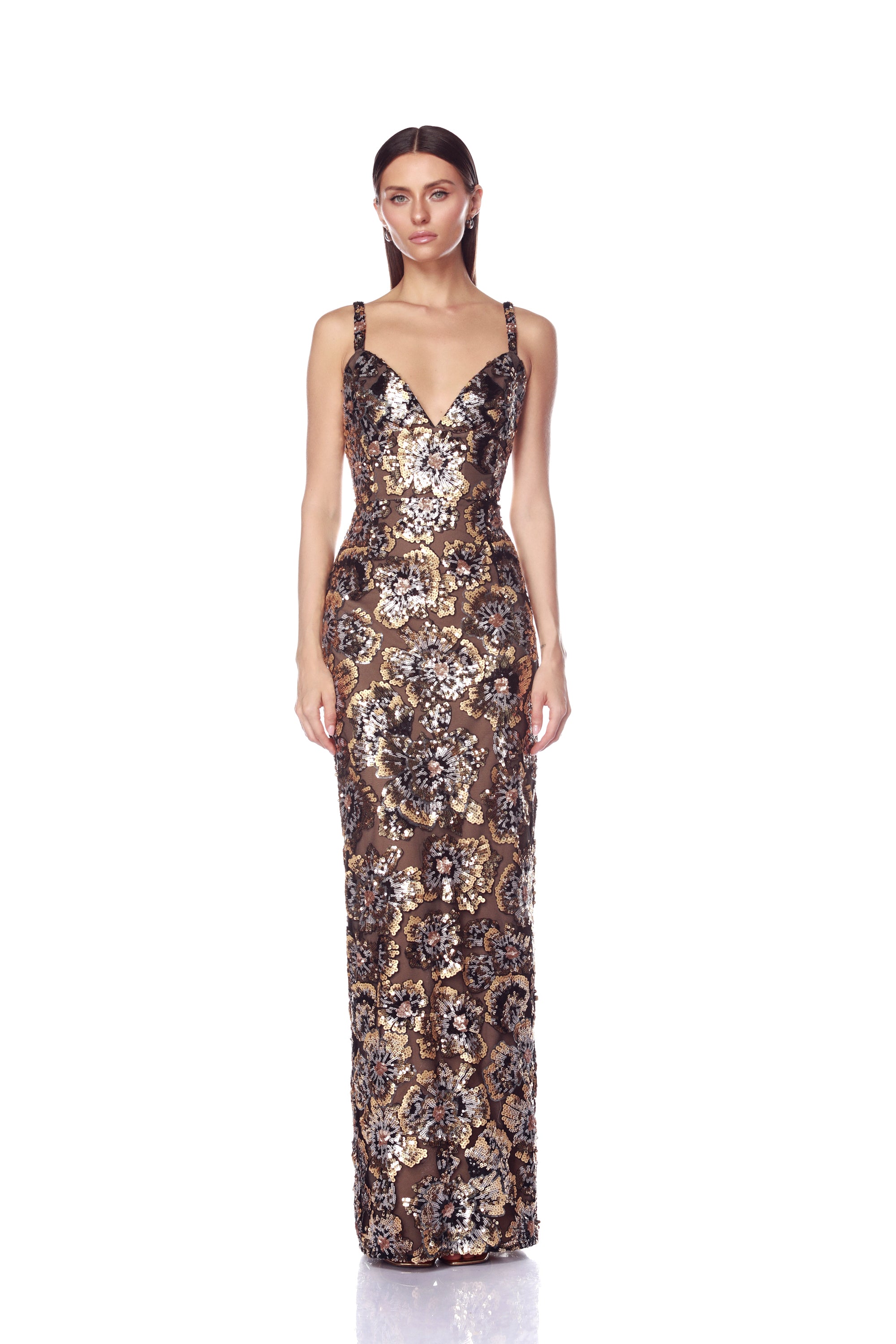 Allegra Gold Multi Maxi Dress