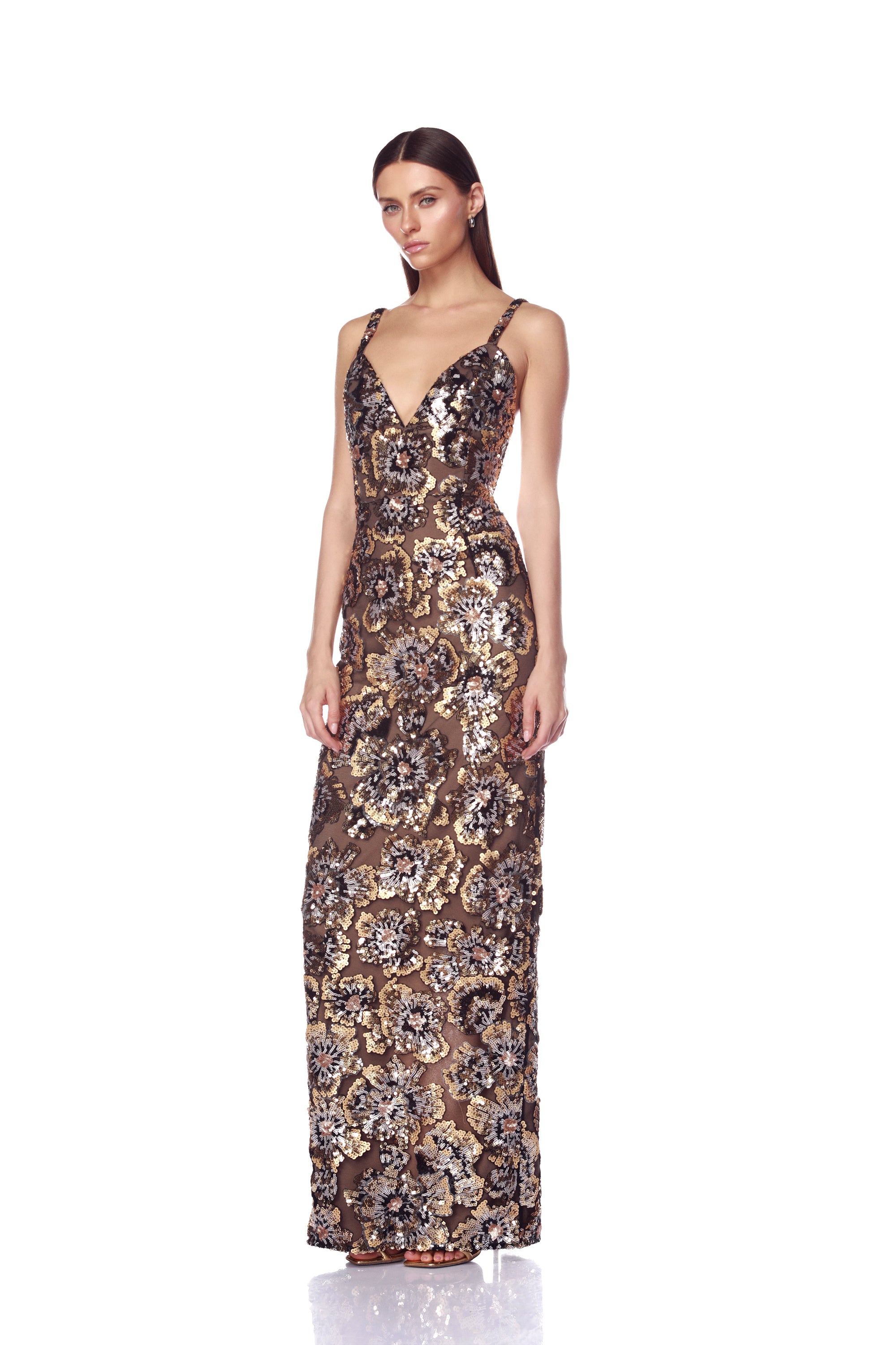 Allegra Gold Multi Maxi Dress