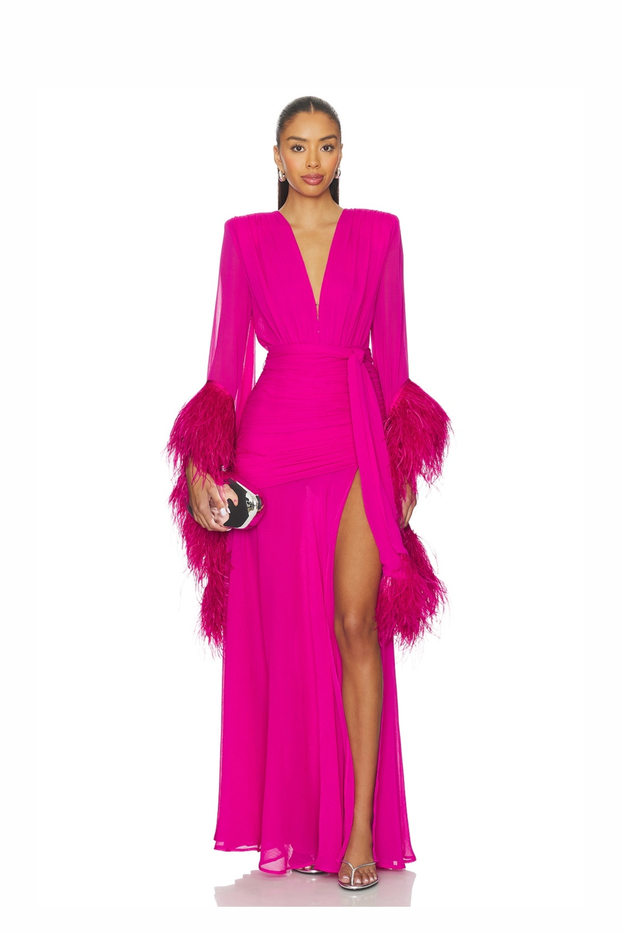 geisha maxi dress Geisha Fuchsia Maxi Dress