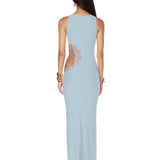 Camila Powder Blue Rhinestone Cutout Maxi Dress