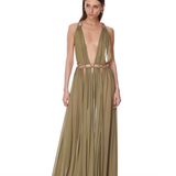Zuri Sage Cutout Gown