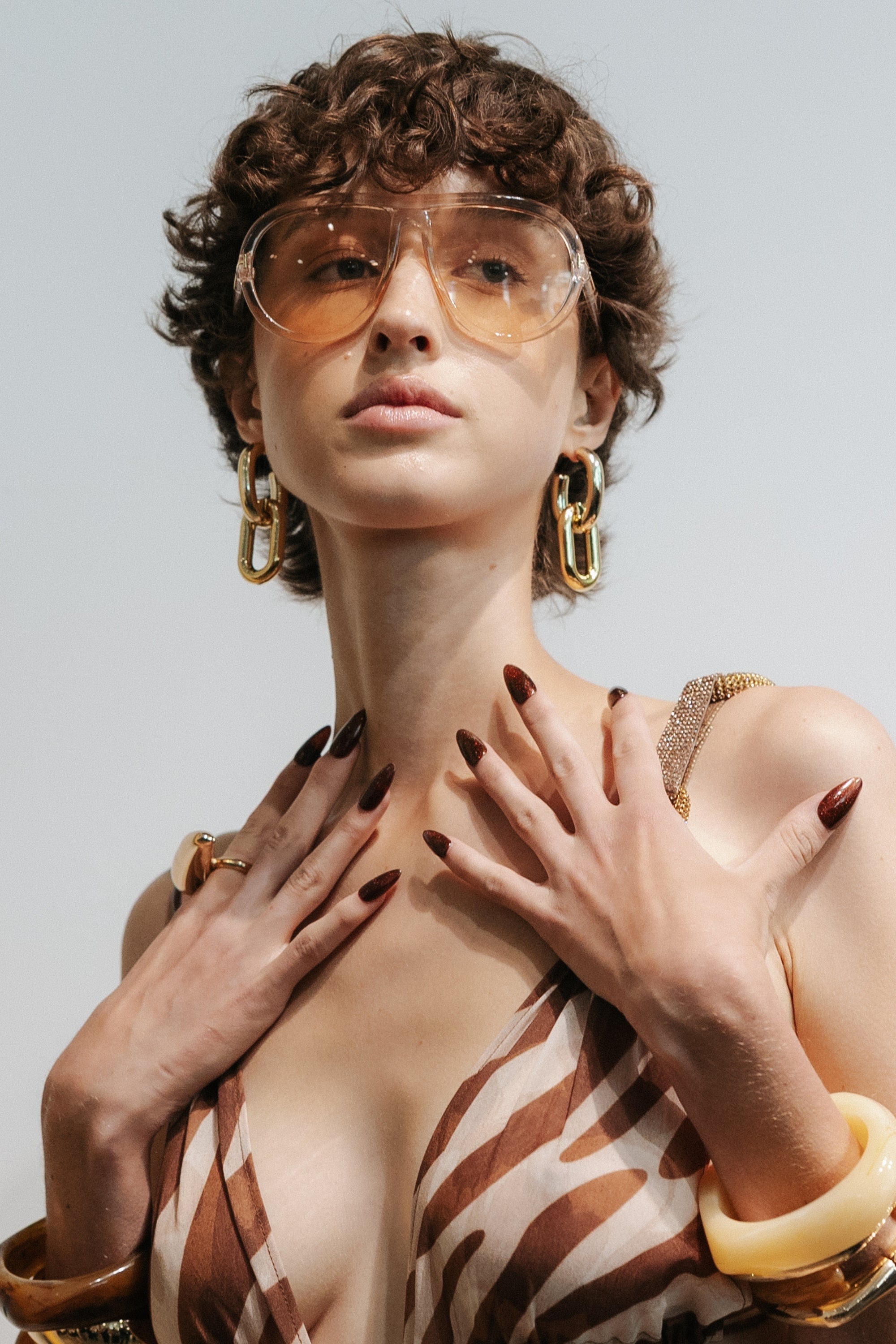 Large Double Link Earrings