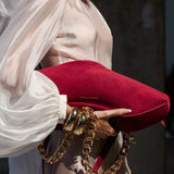 Iman Shoulder Bag in Maroon Suede