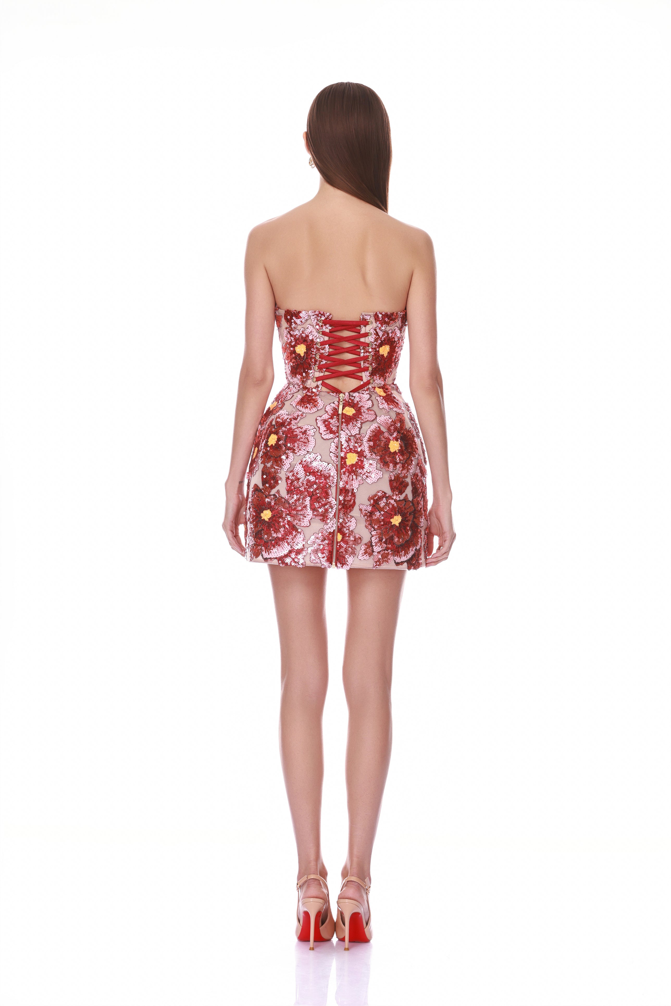 Raspberry Sequin Maraya Strapless Mini Dress