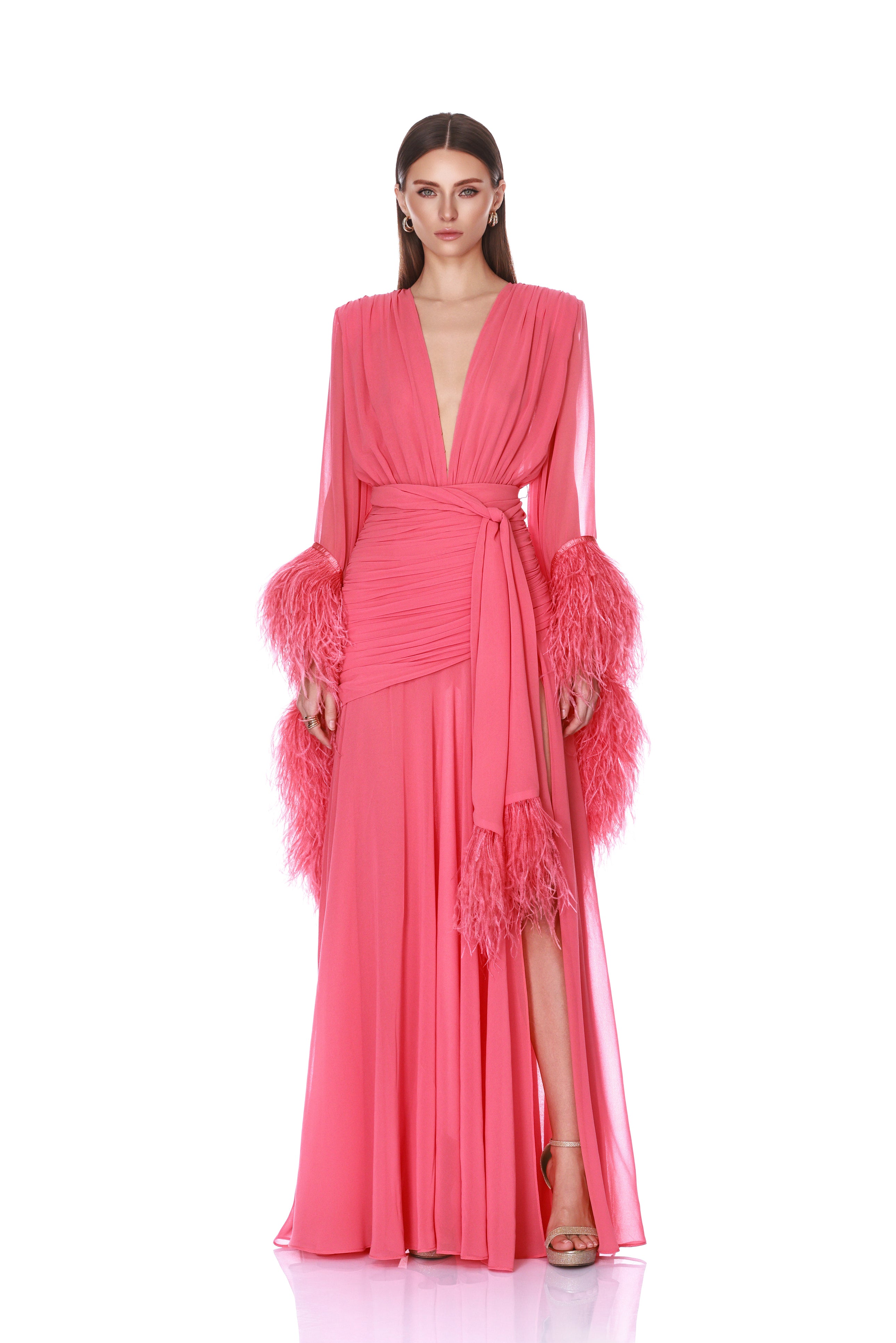Geisha Coral Maxi Dress Geisha Coral Maxi Dress
