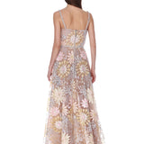 Midnight Embroidered Multi Floral Gown