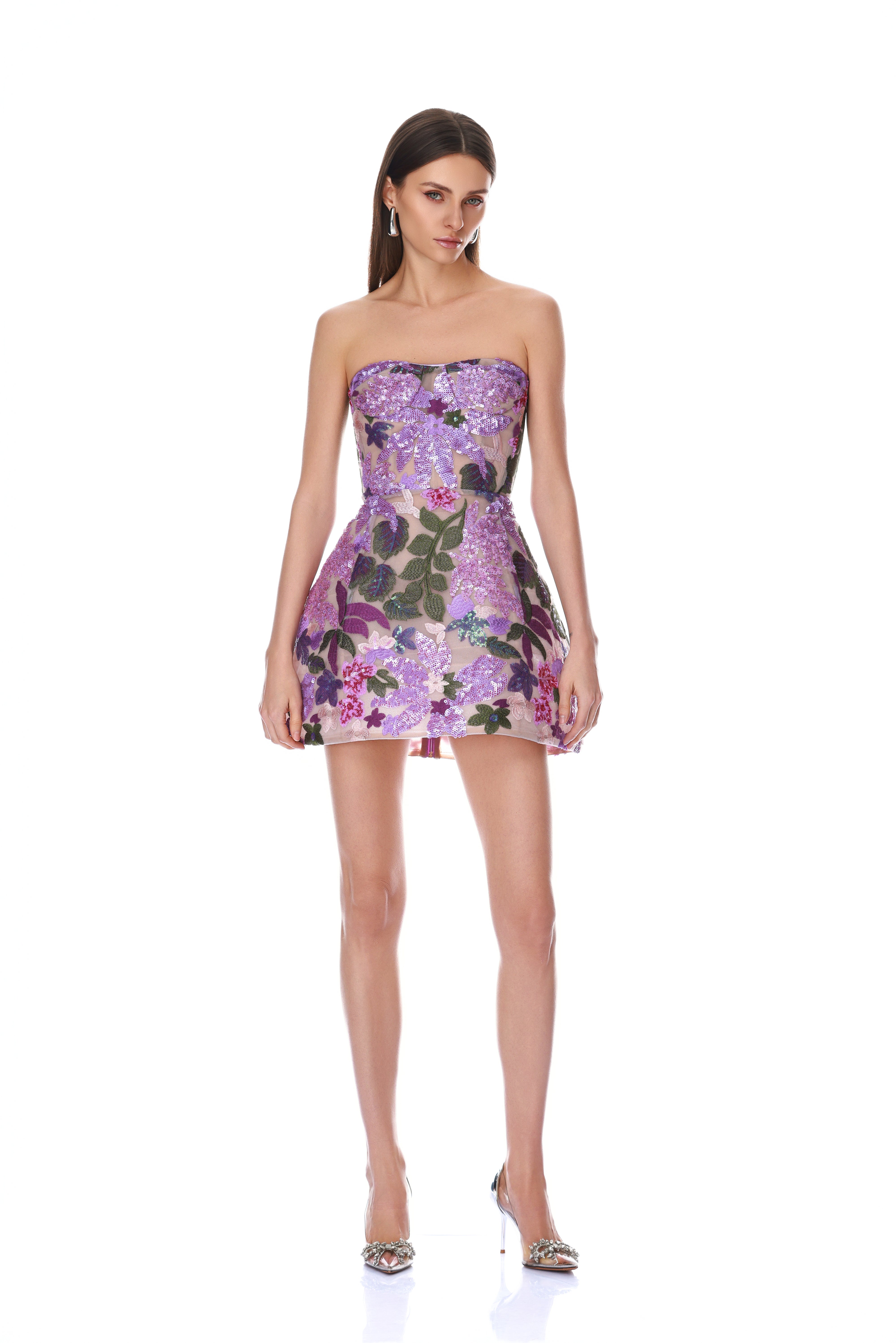 Olivia Sequin Maraya Strapless Mini Dress