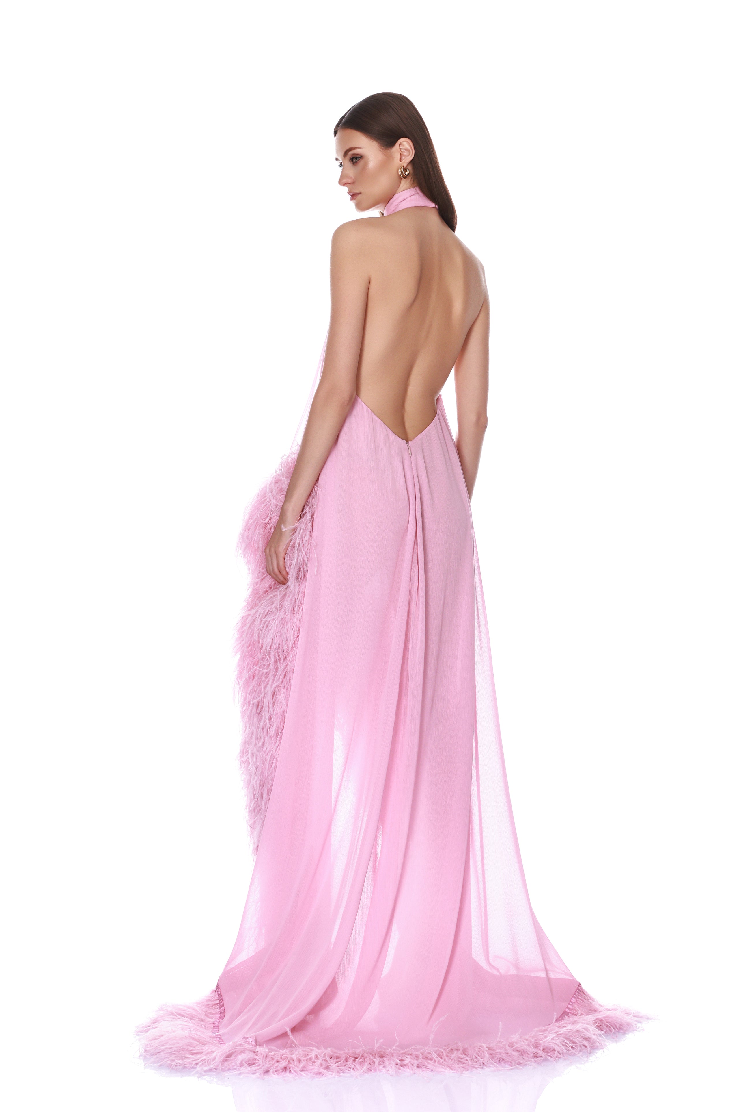 Madeline Halterneck Baby Pink Gown
