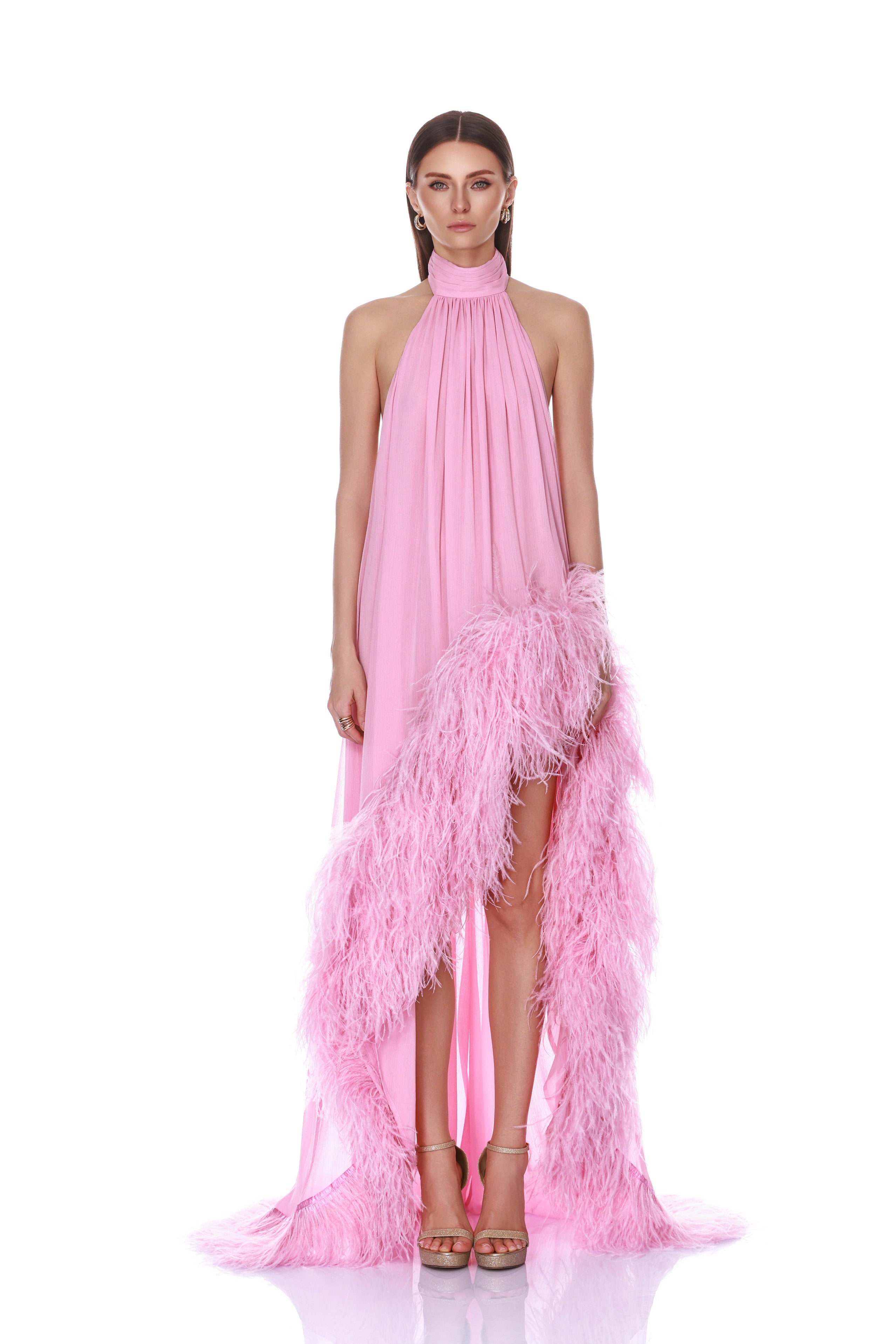 Madeline Halterneck Baby Pink Gown