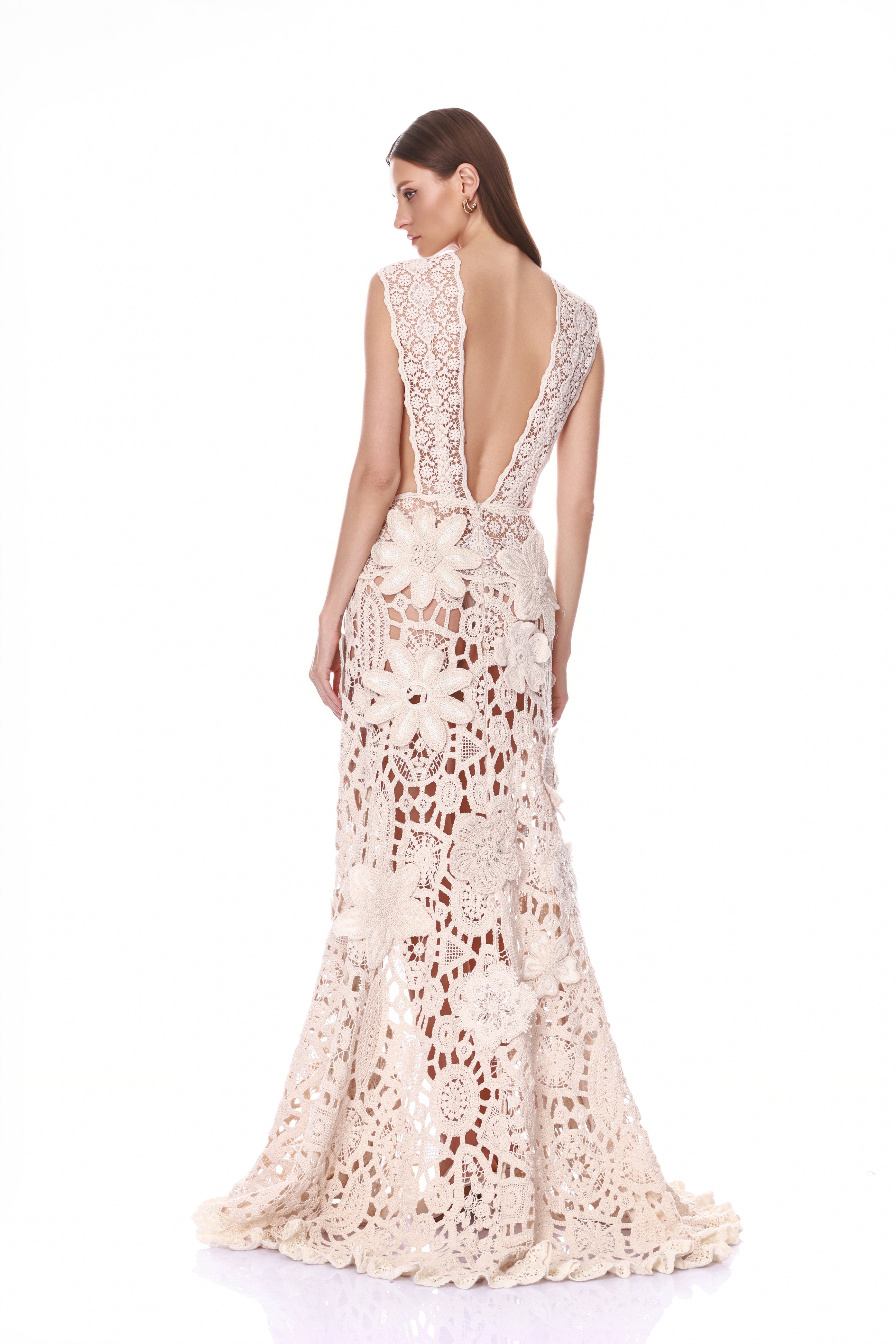 Casablanca Crochet Naia Gown