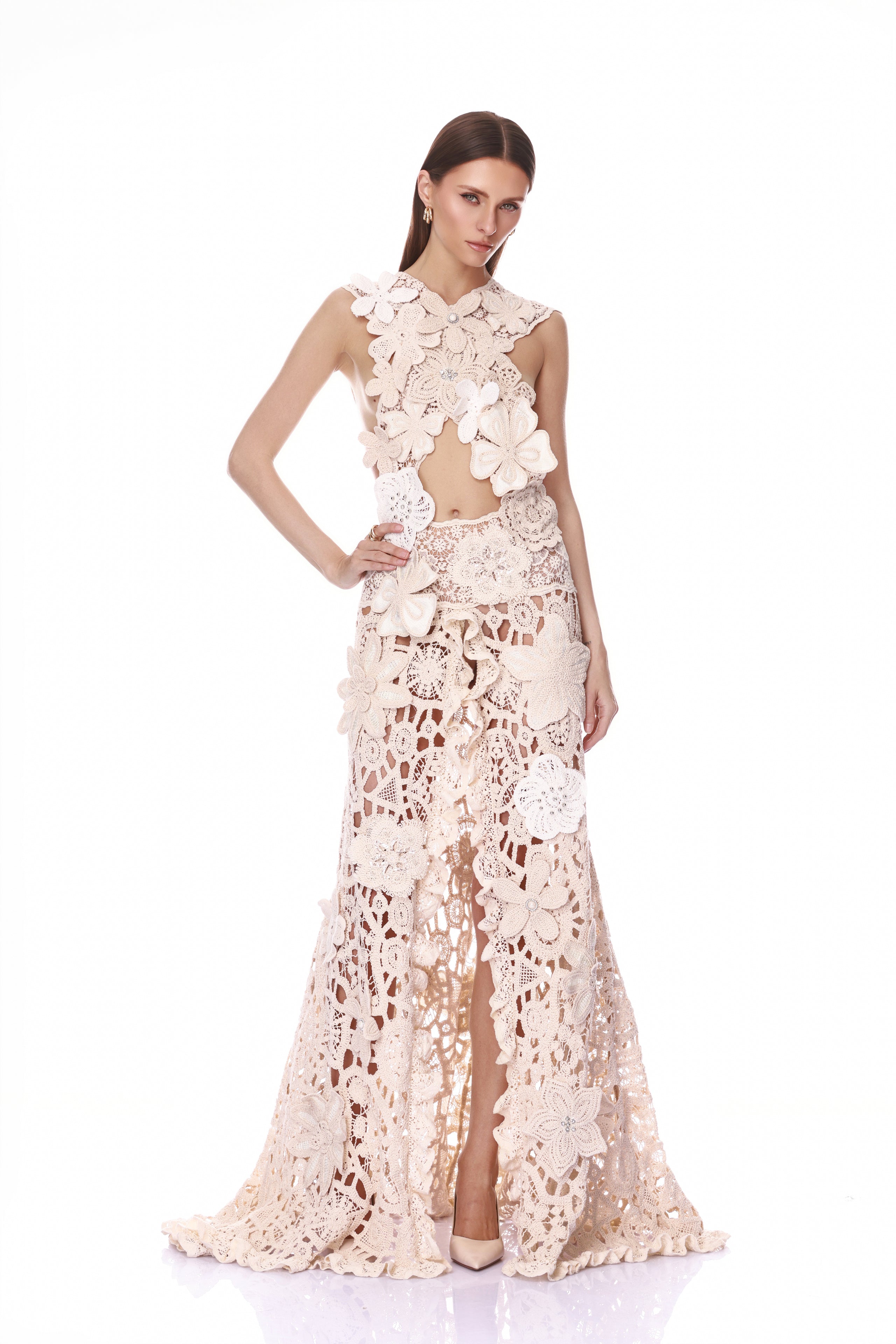 Casablanca Crochet Naia Gown