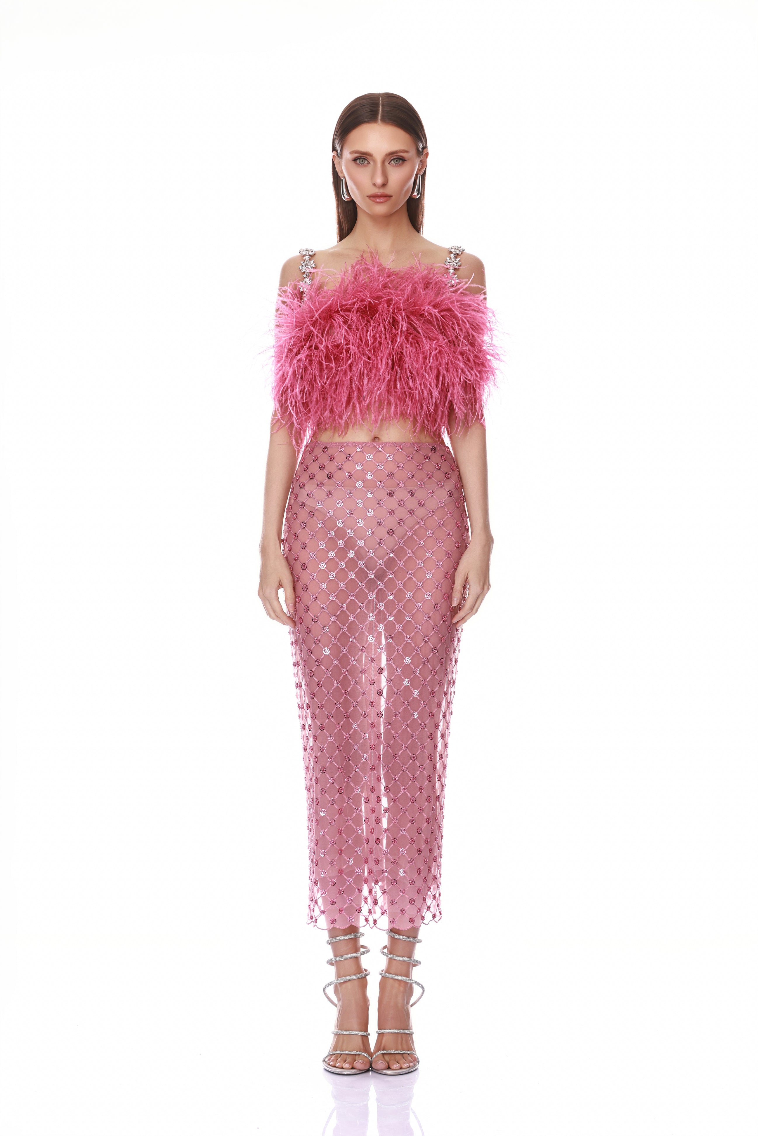 Liora Baby Pink Midi Skirt