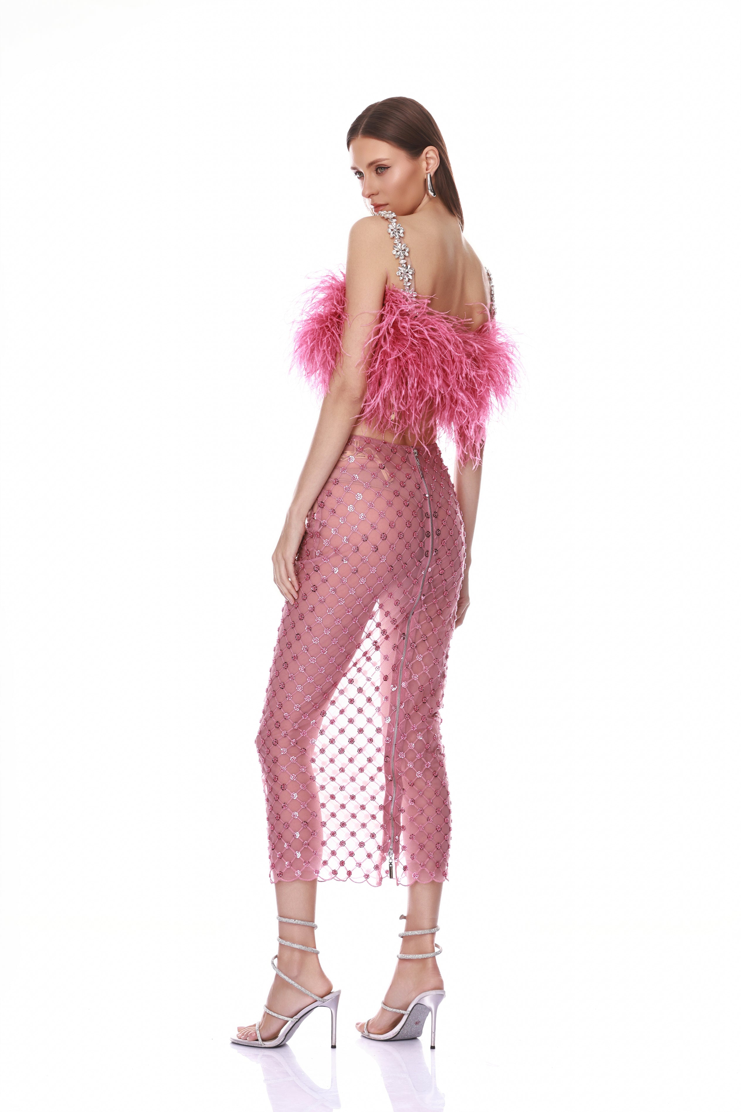 Liora Baby Pink Midi Skirt