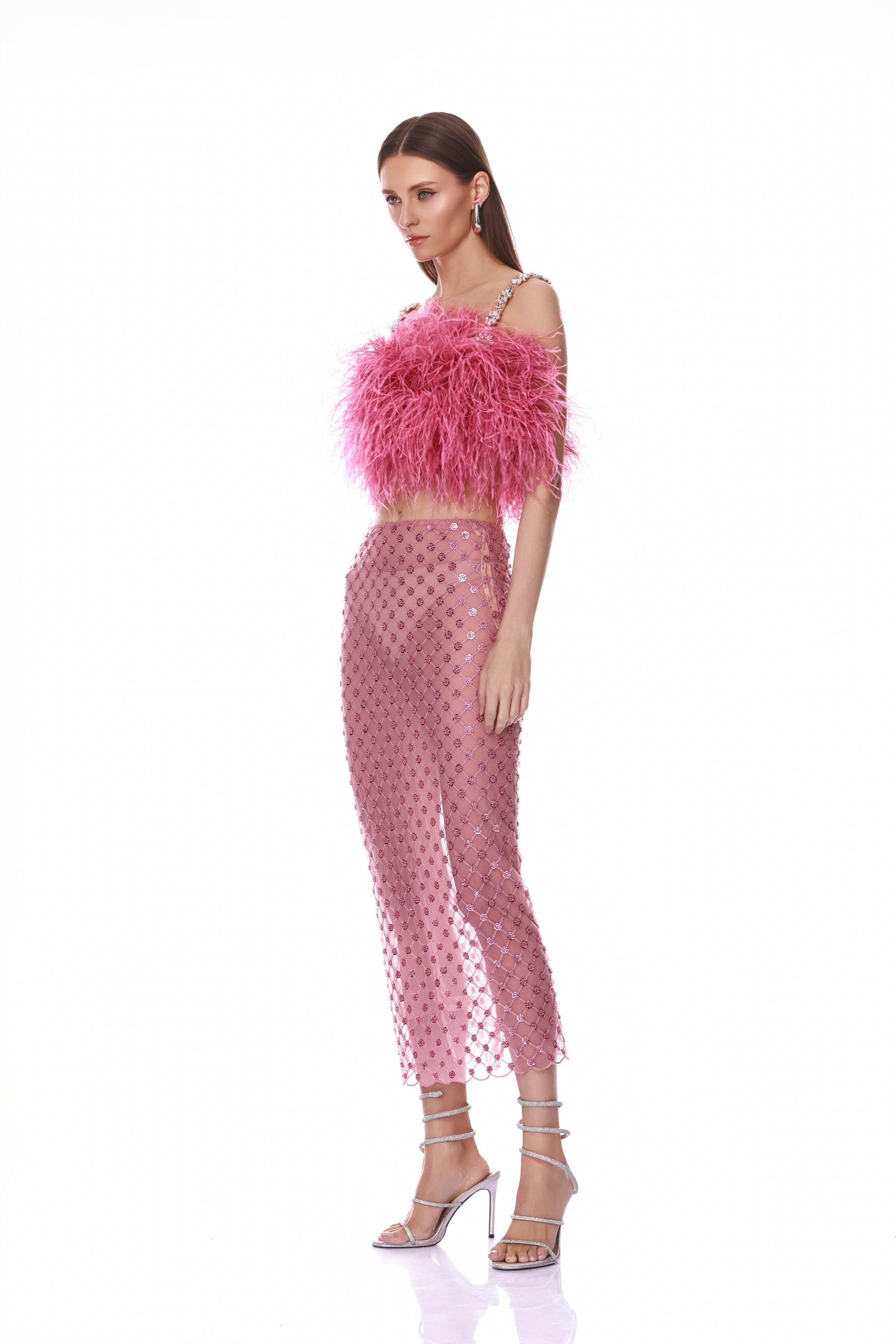 Liora Baby Pink Midi Skirt
