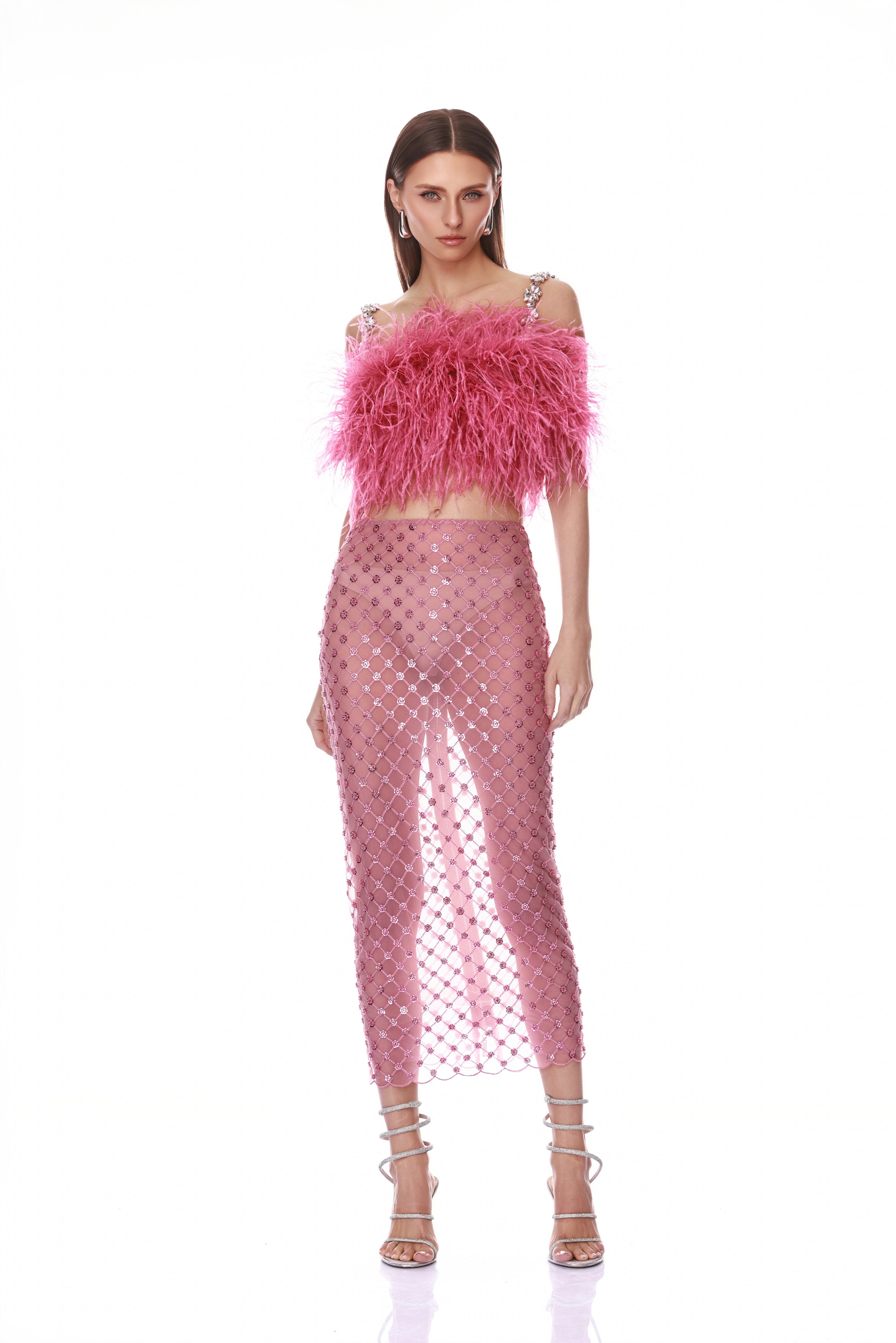 Liora Baby Pink Midi Skirt