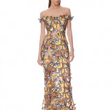 Bella 3D Butterfly Jasmine Off the Shoulder Gown