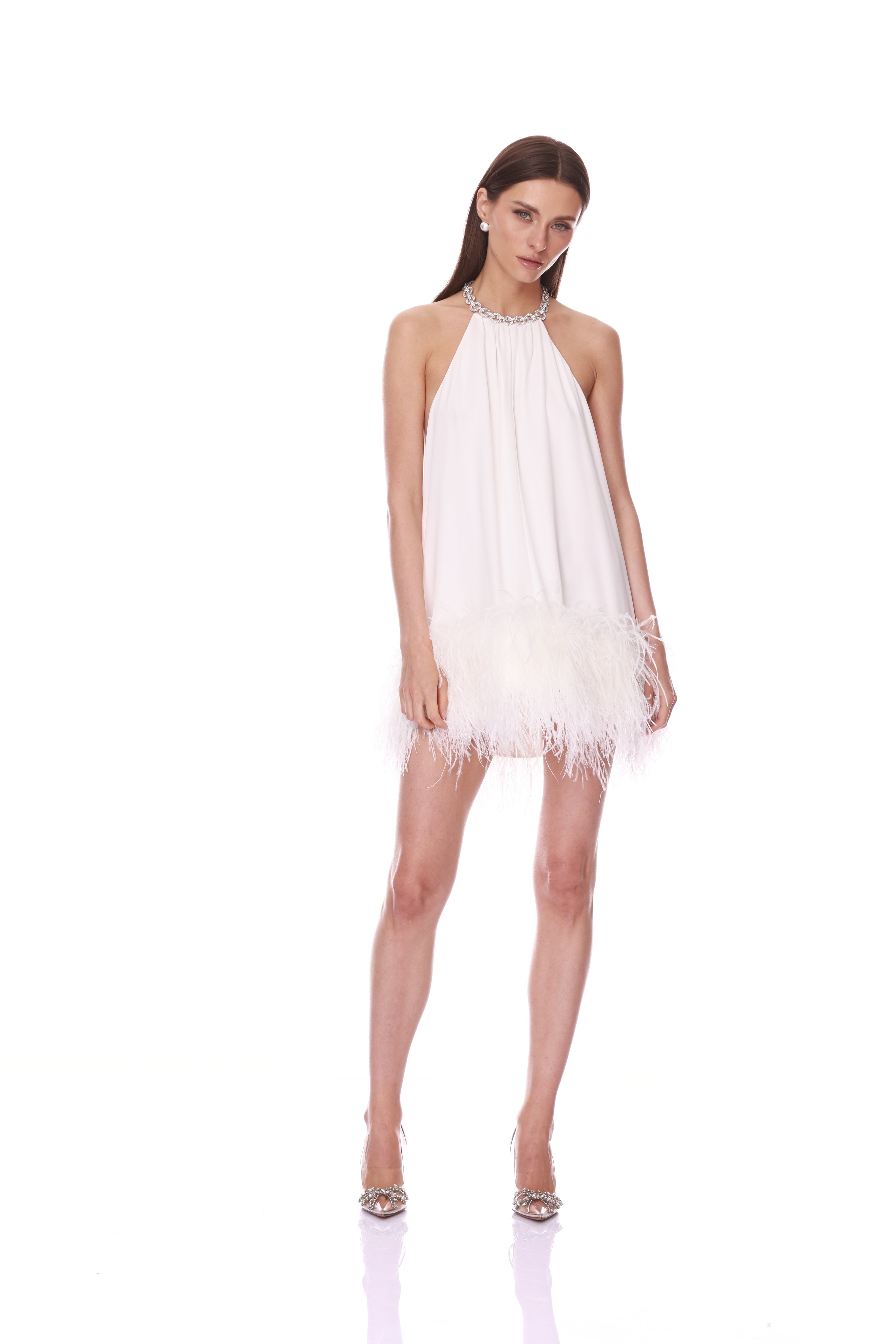 Madeline Diamond White Halterneck Mini