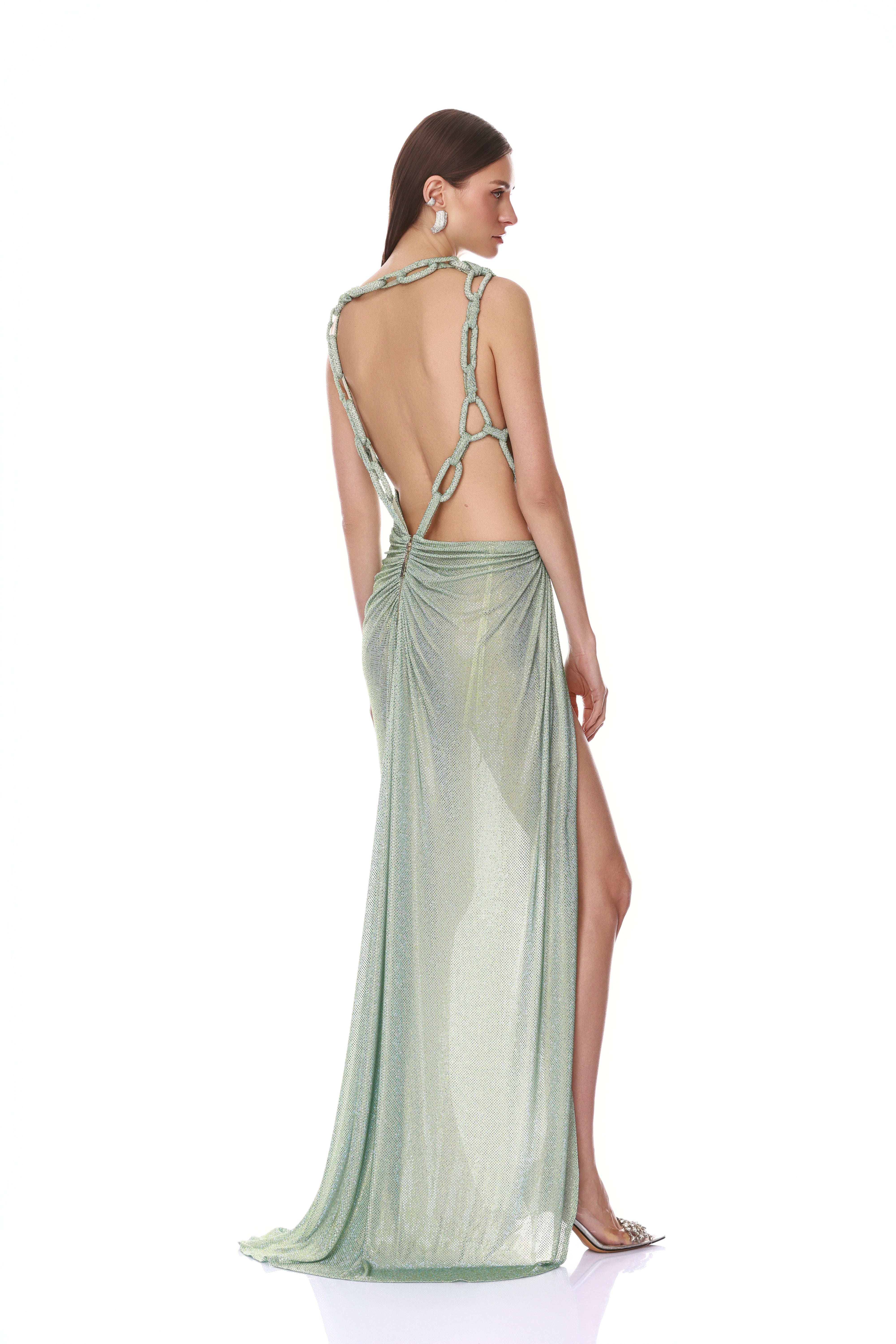 Morocco Sleeveless Cutout Diamond Gown