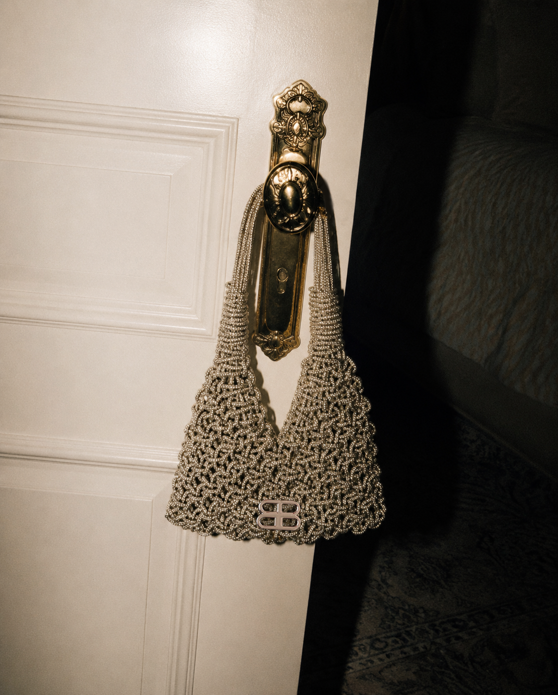 Knit Metallic Hobo Bag