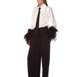 Blair Top with Feather Trim