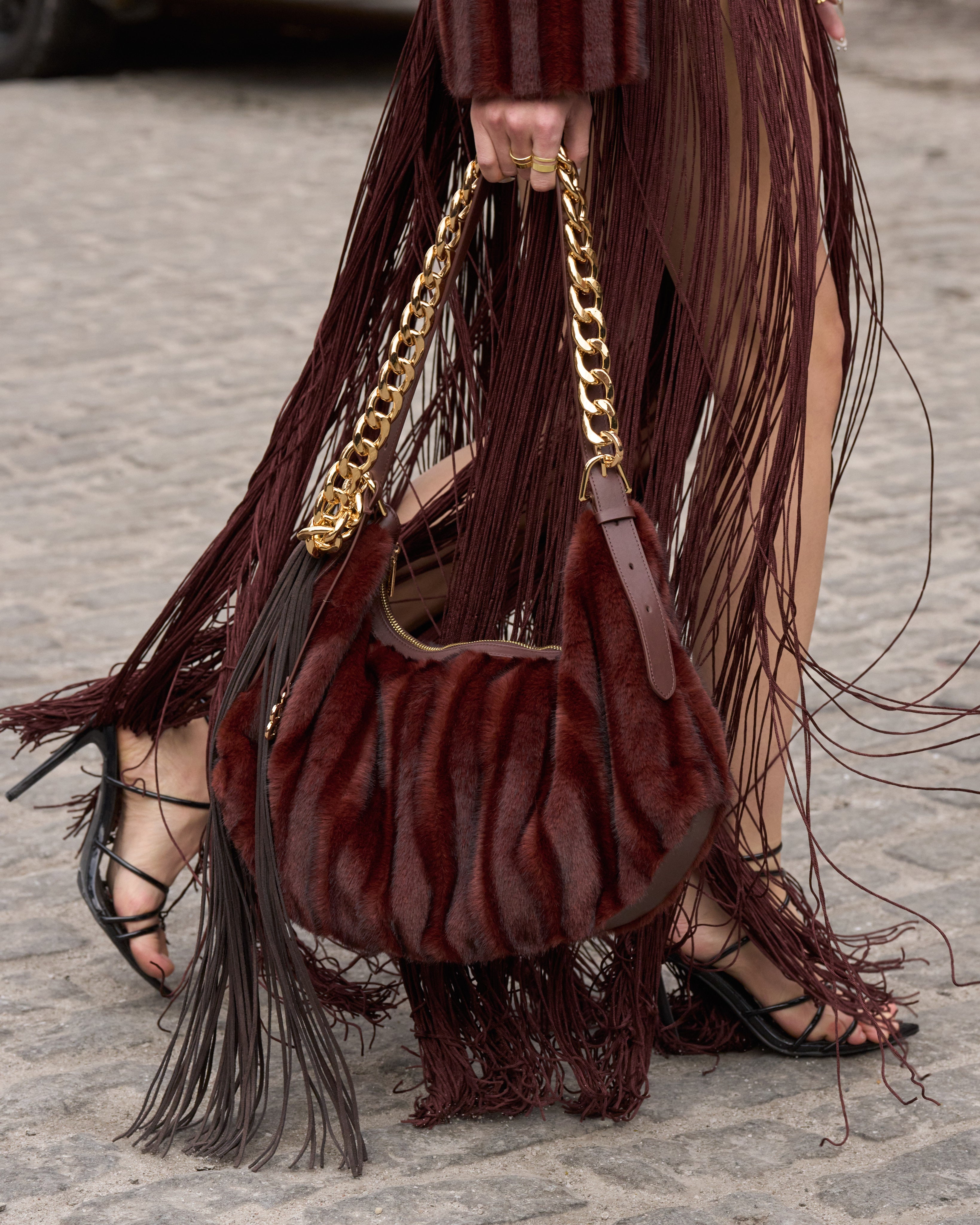 Faux Mink Iman Shoulder Bag