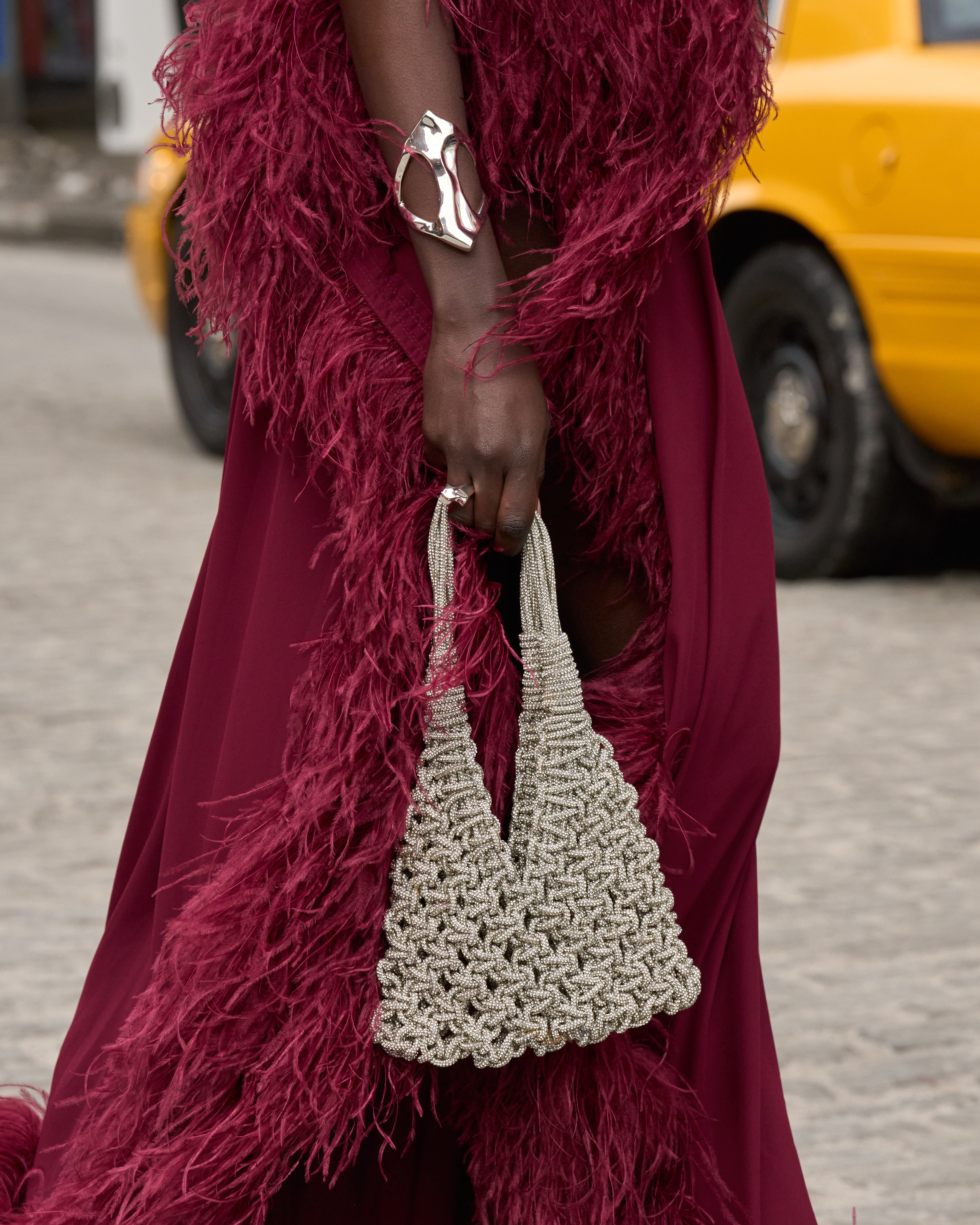 Knit Metallic Hobo Bag