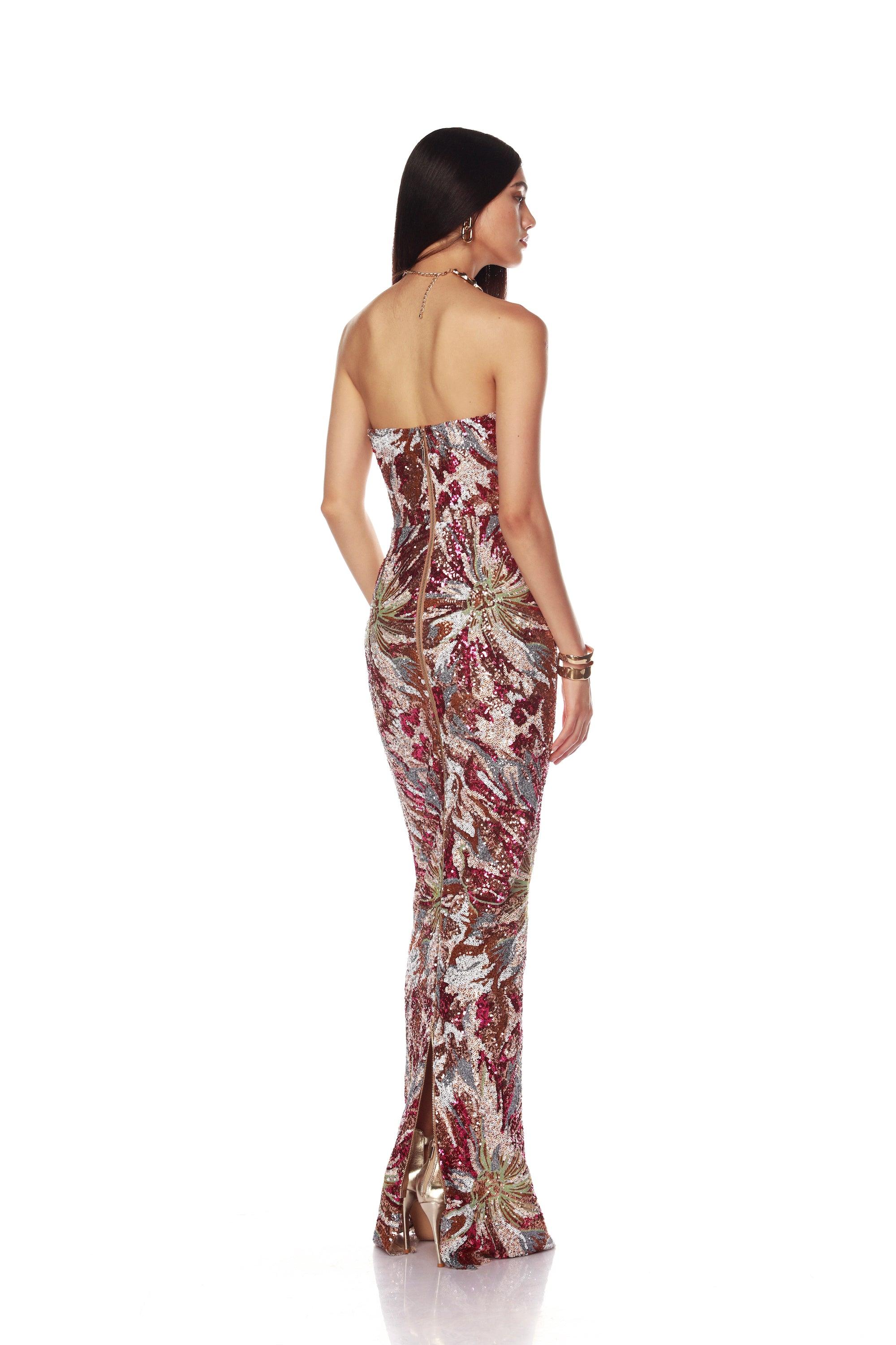 Dahlia Fuchsia Multi Maxi Dress