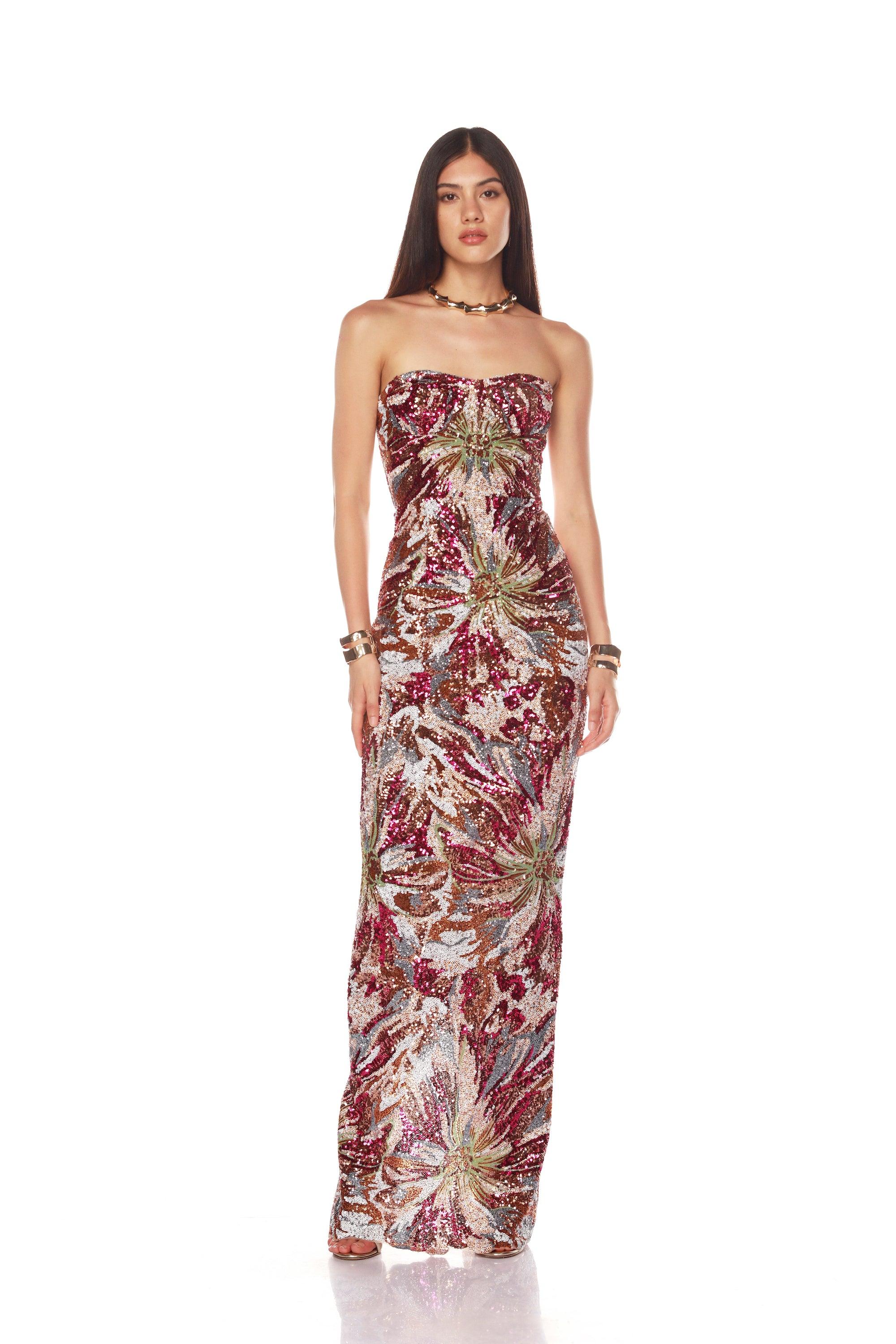 Dahlia Fuchsia Multi Maxi Dress