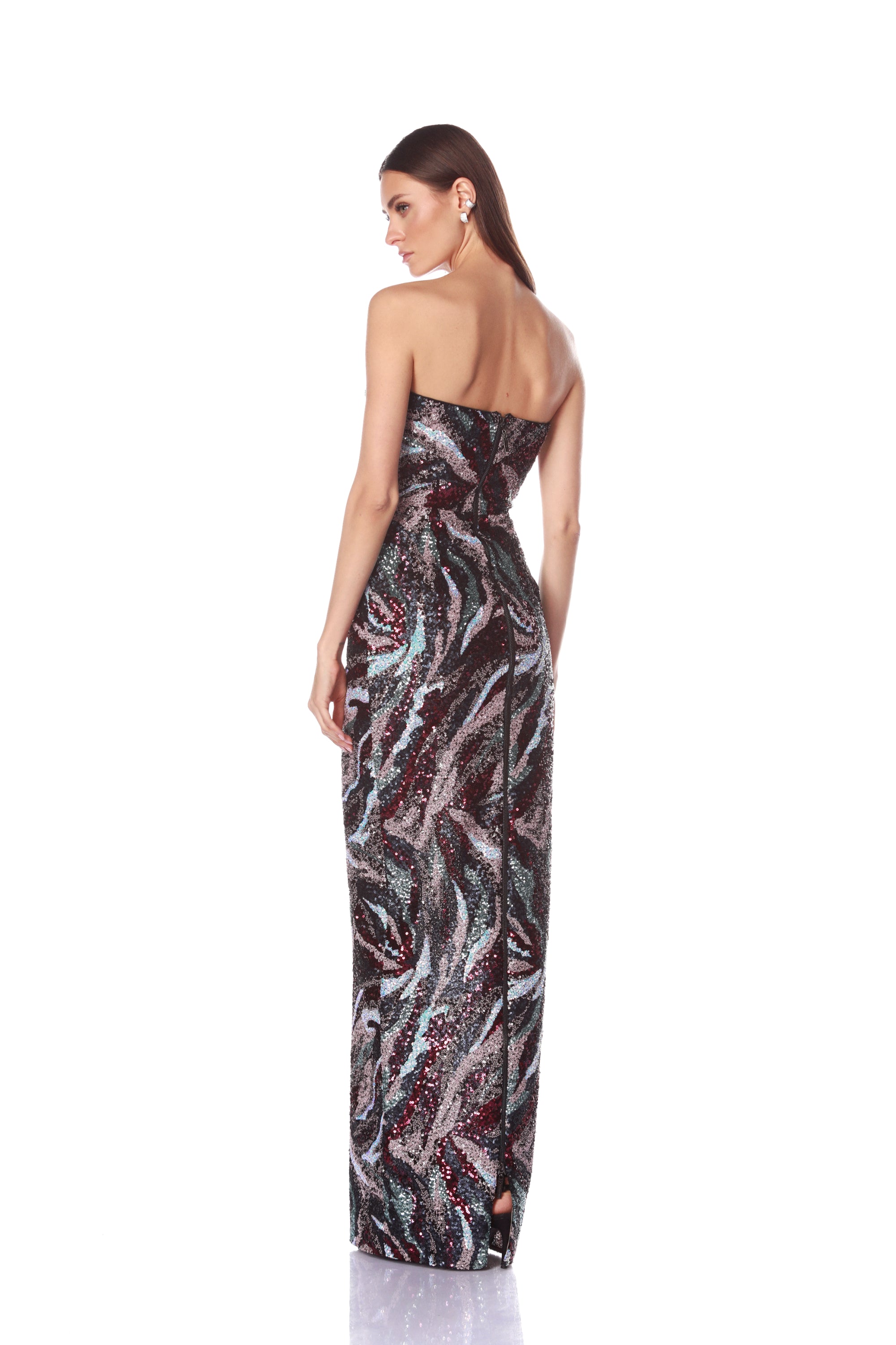 Dahlia Pink Multi Strapless Maxi Dress