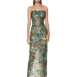 Dahlia Teal Multi Maxi Dress