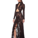 Eleanor Black Lace Gown - SAMPLE
