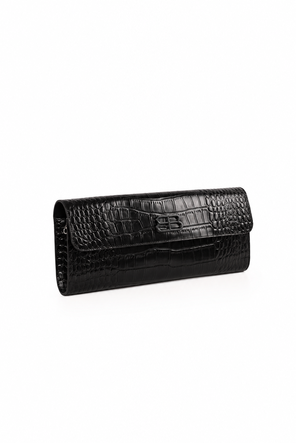 Leather Croc Embossed Envelope Clutch