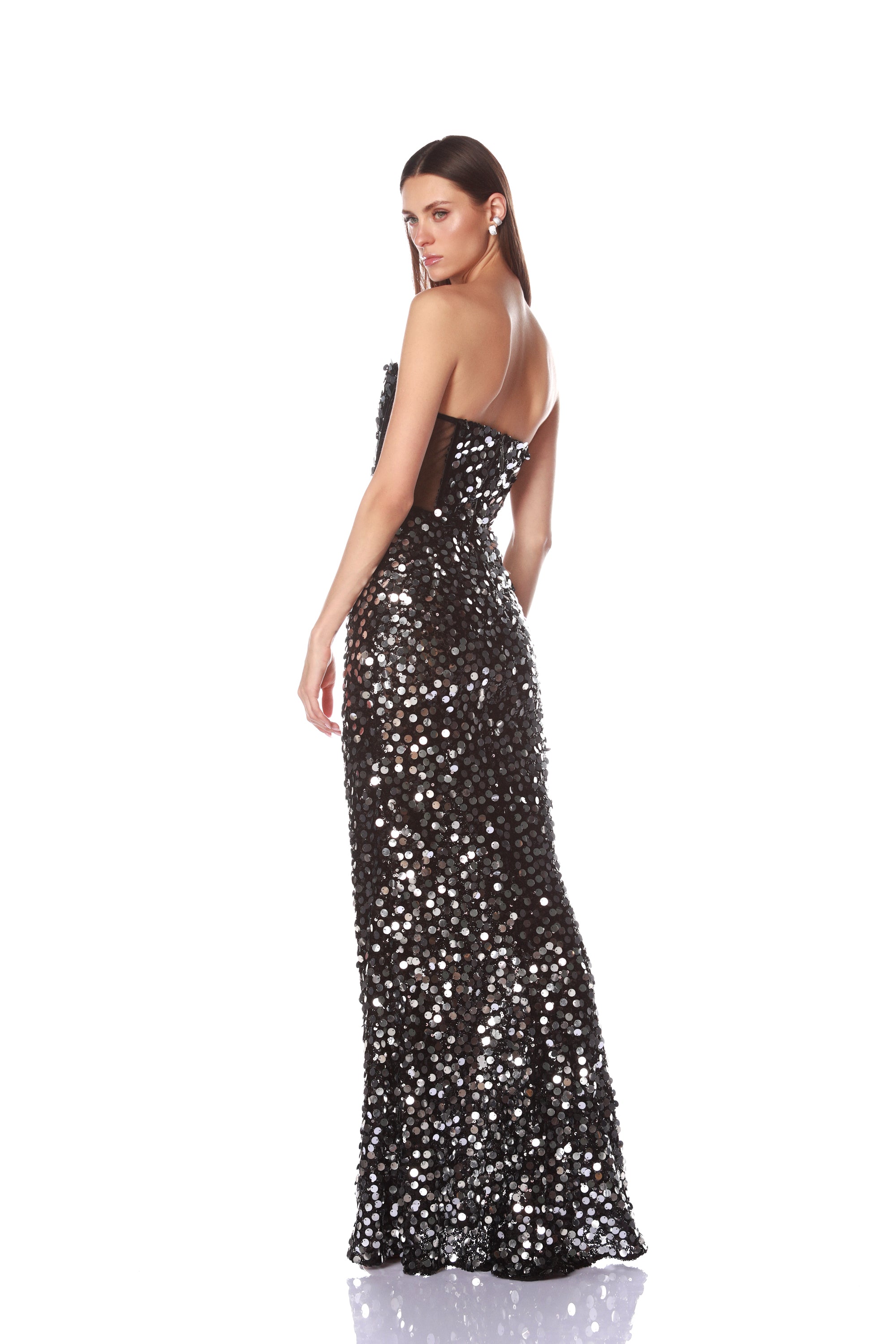 Farah Black Sequin Maxi Dress