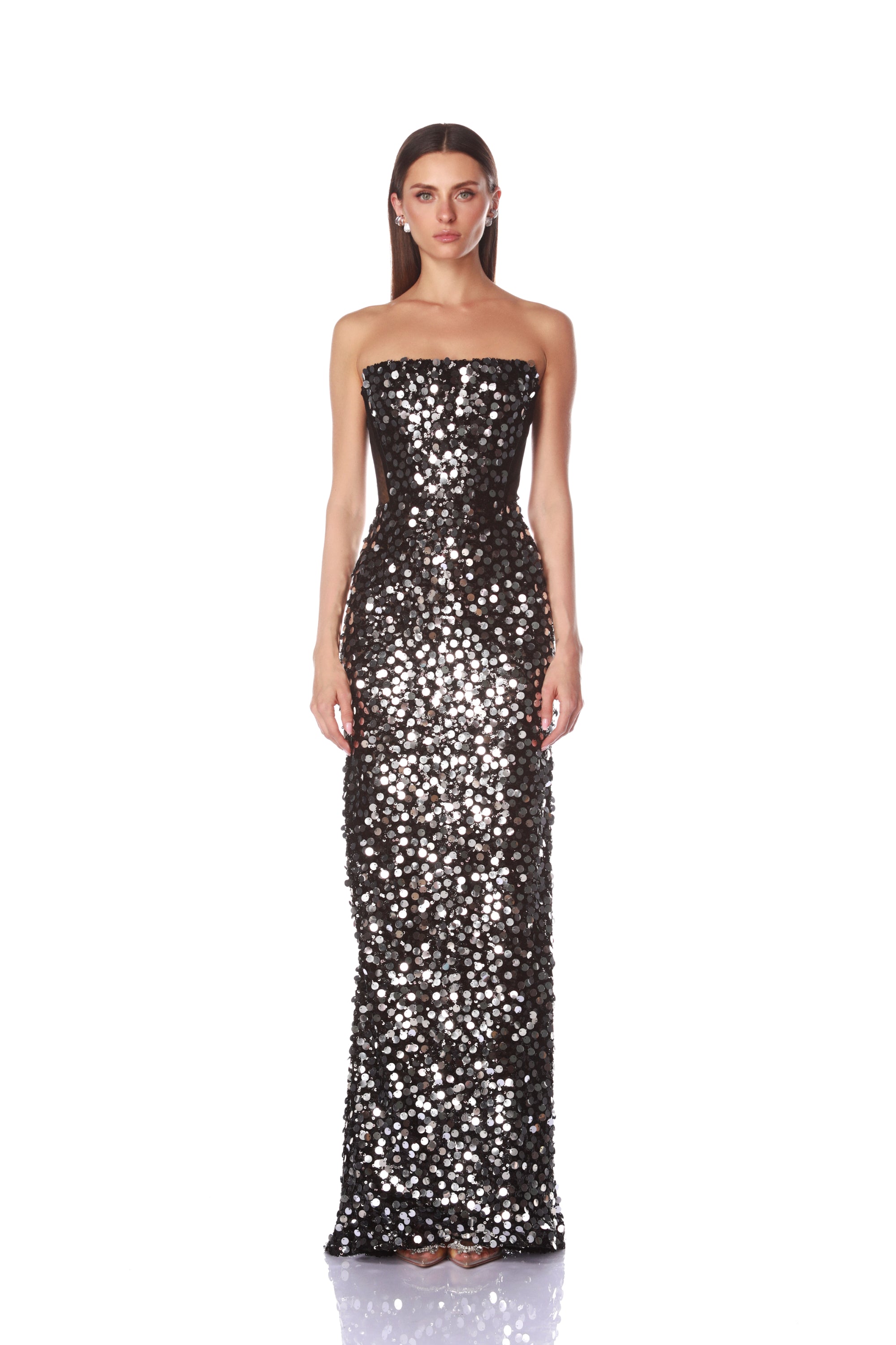 Farah Black Sequin Maxi Dress