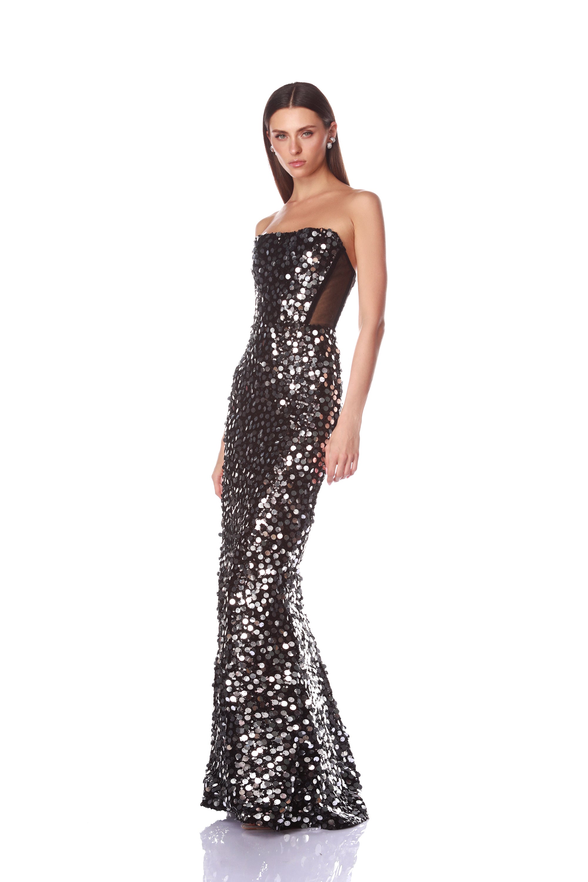 Farah Black Sequin Maxi Dress