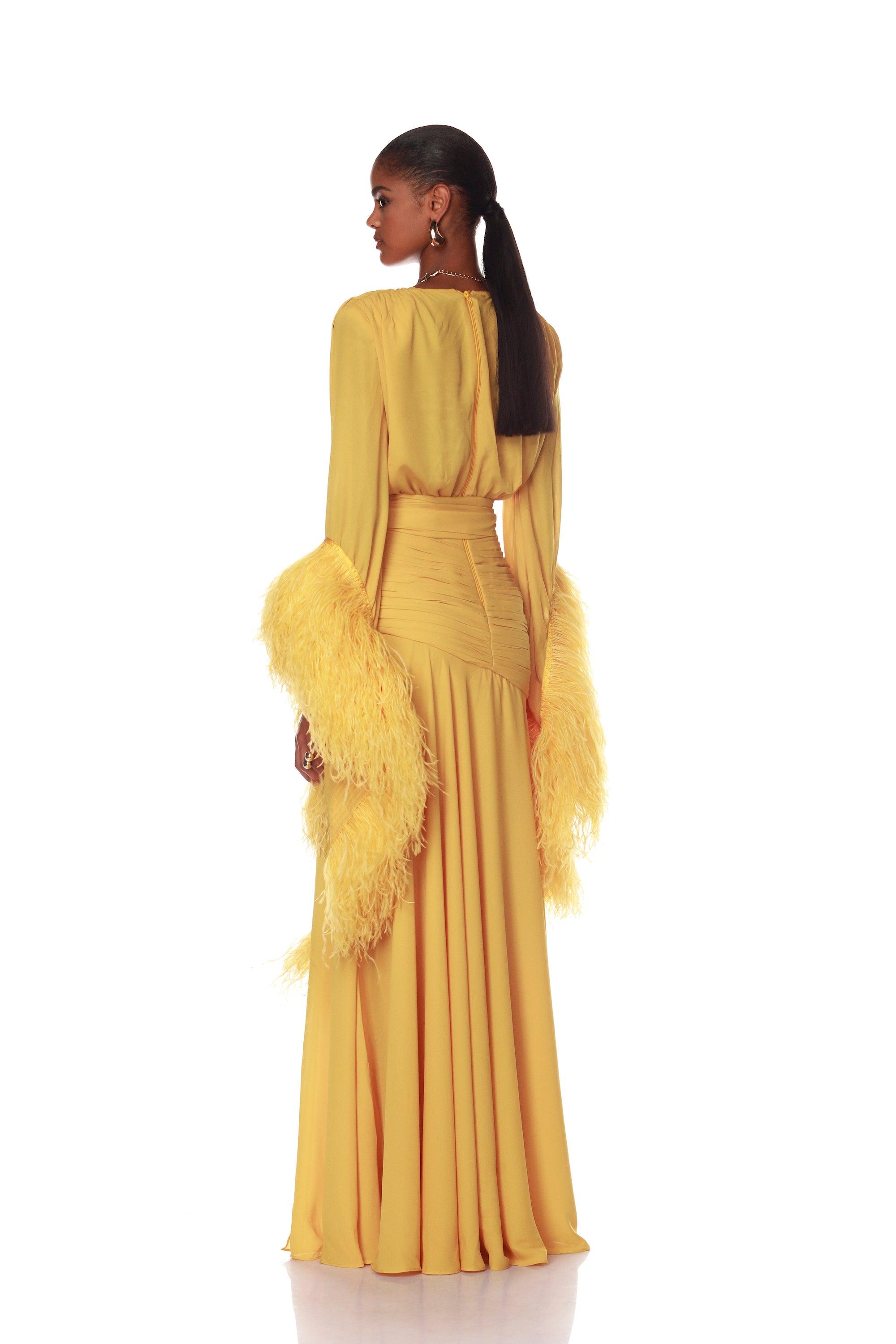 Geisha Mustard Maxi Dress