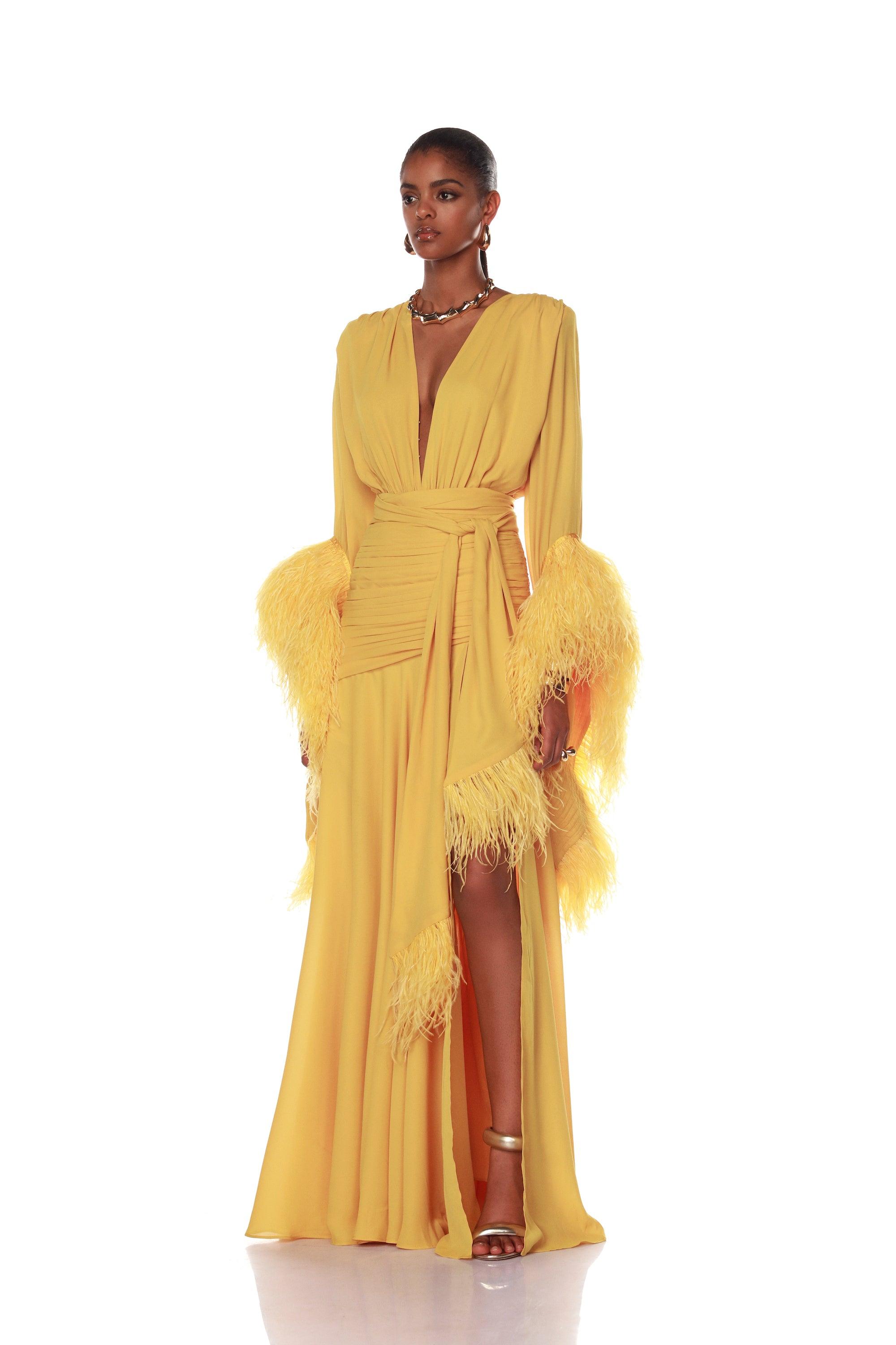 Geisha Mustard Maxi Dress Geisha Mustard Maxi Dress