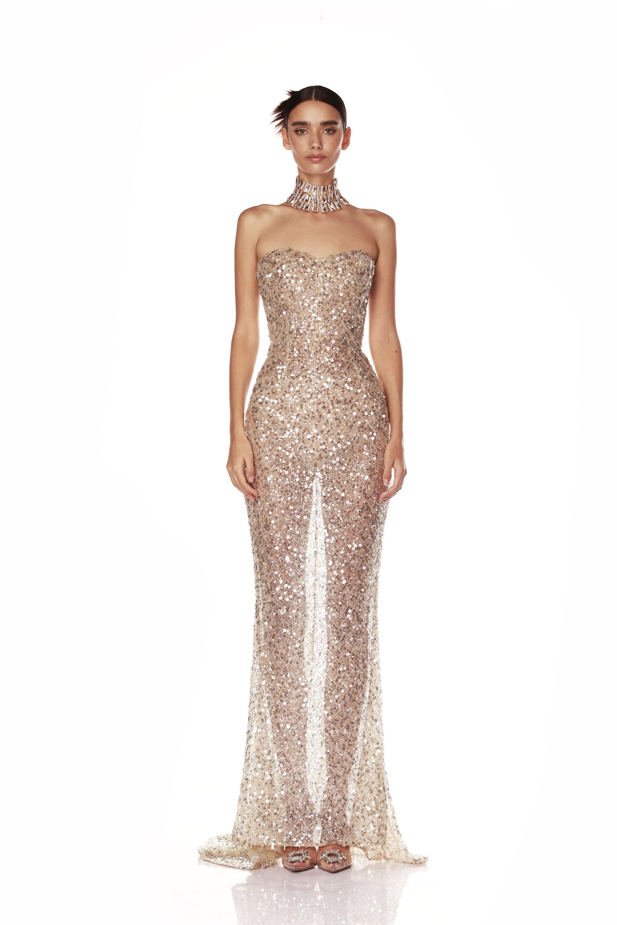 Giselle Silver Sequin Gown Giselle Silver Sequin Gown