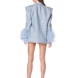 Kacey Powder Blue Sequin Blazer