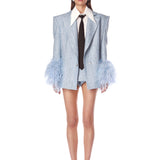 Kacey Powder Blue Sequin Blazer
