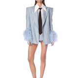 Kacey Powder Blue Sequin Blazer