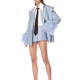 Kacey Powder Blue Sequin Blazer