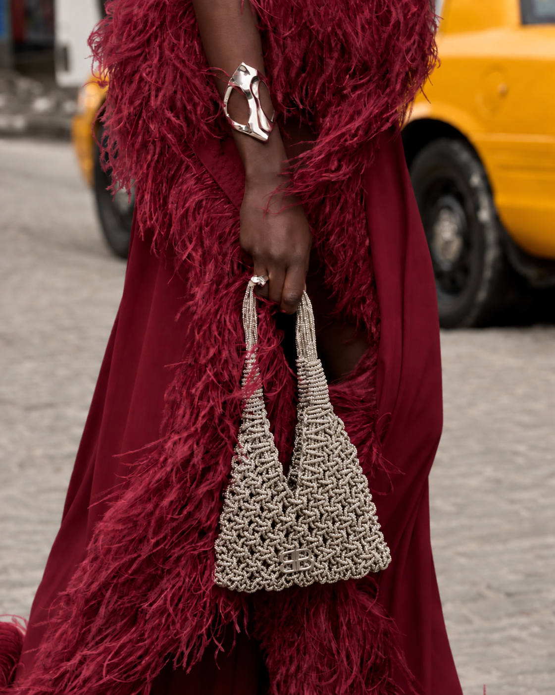 Knit Metallic Hobo Bag