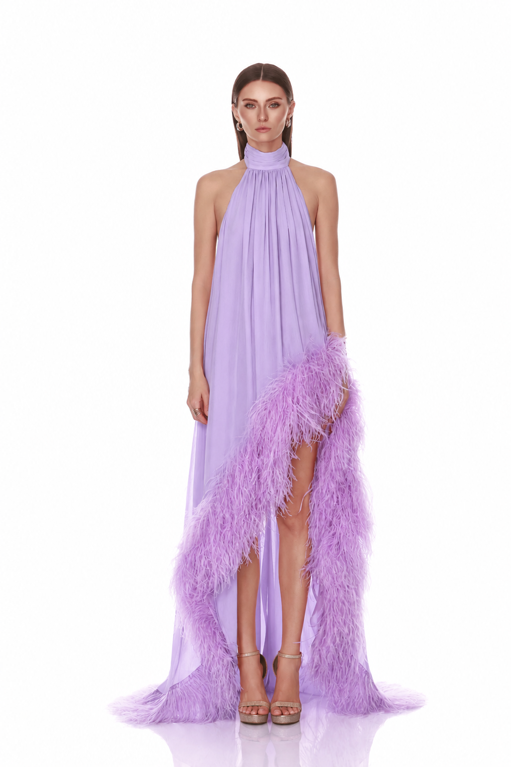 Madeline Halterneck Dark Lilac Gown