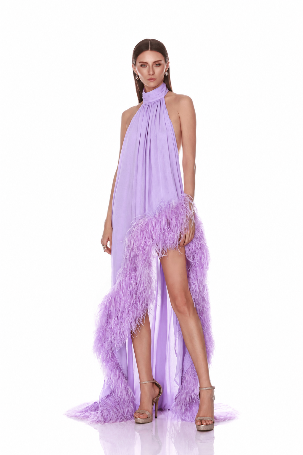 Madeline Halterneck Dark Lilac Gown