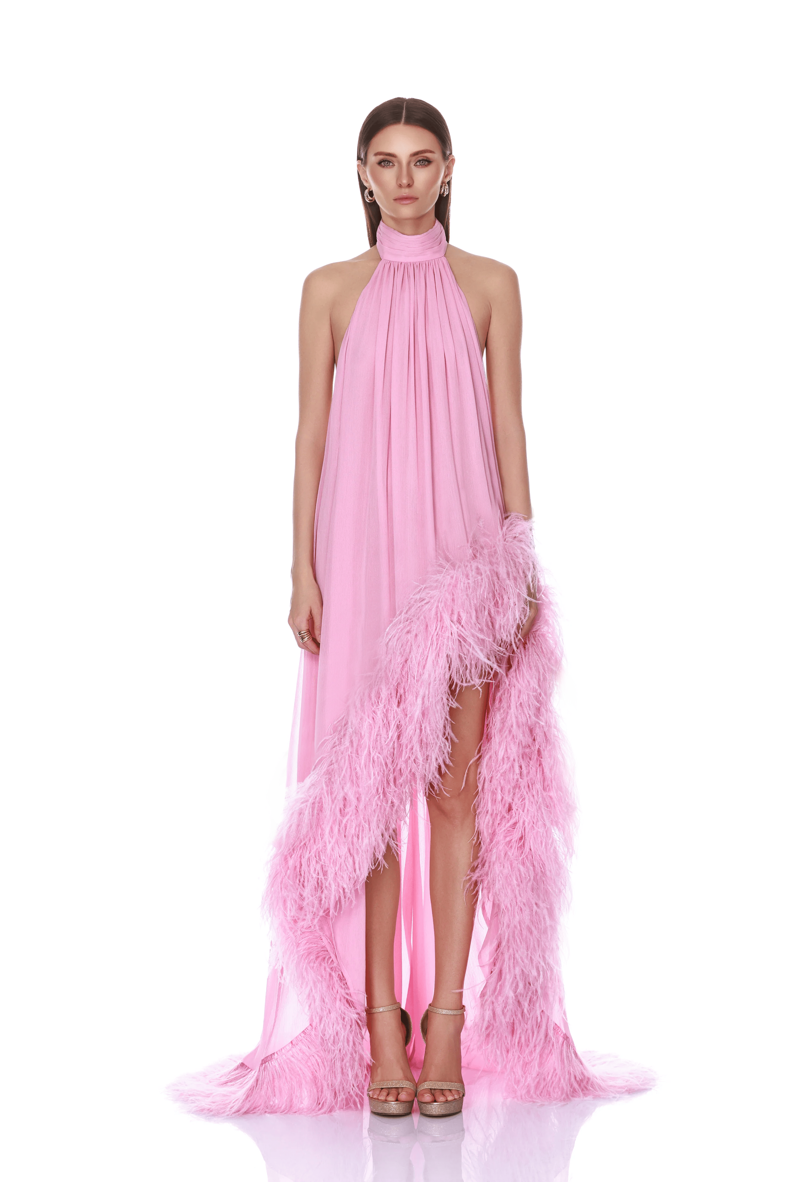 Madeline Halterneck Baby Pink Gown
