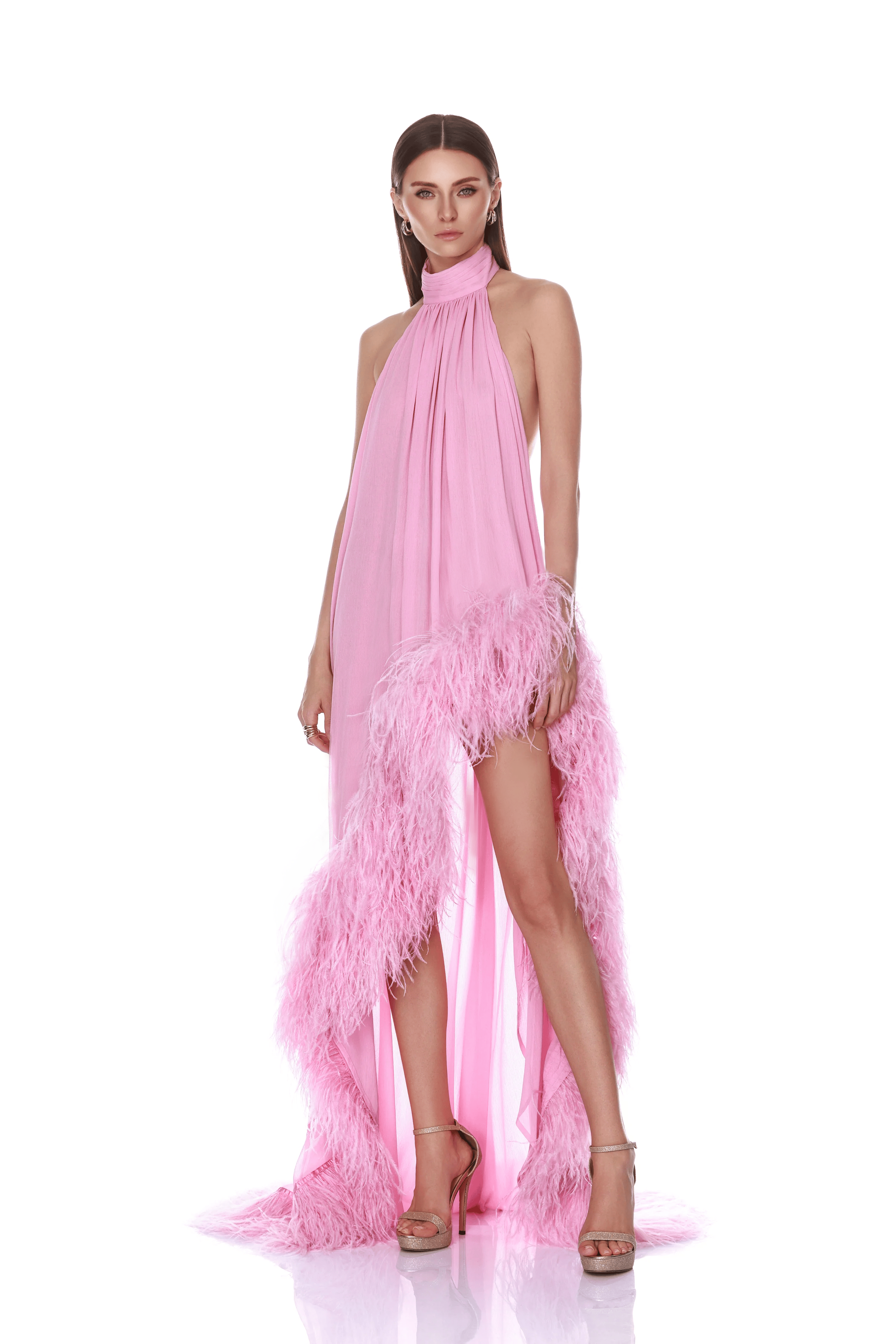 Madeline Halterneck Baby Pink Gown