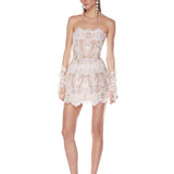 Paris Maraya Blanc Lace Mini Dress